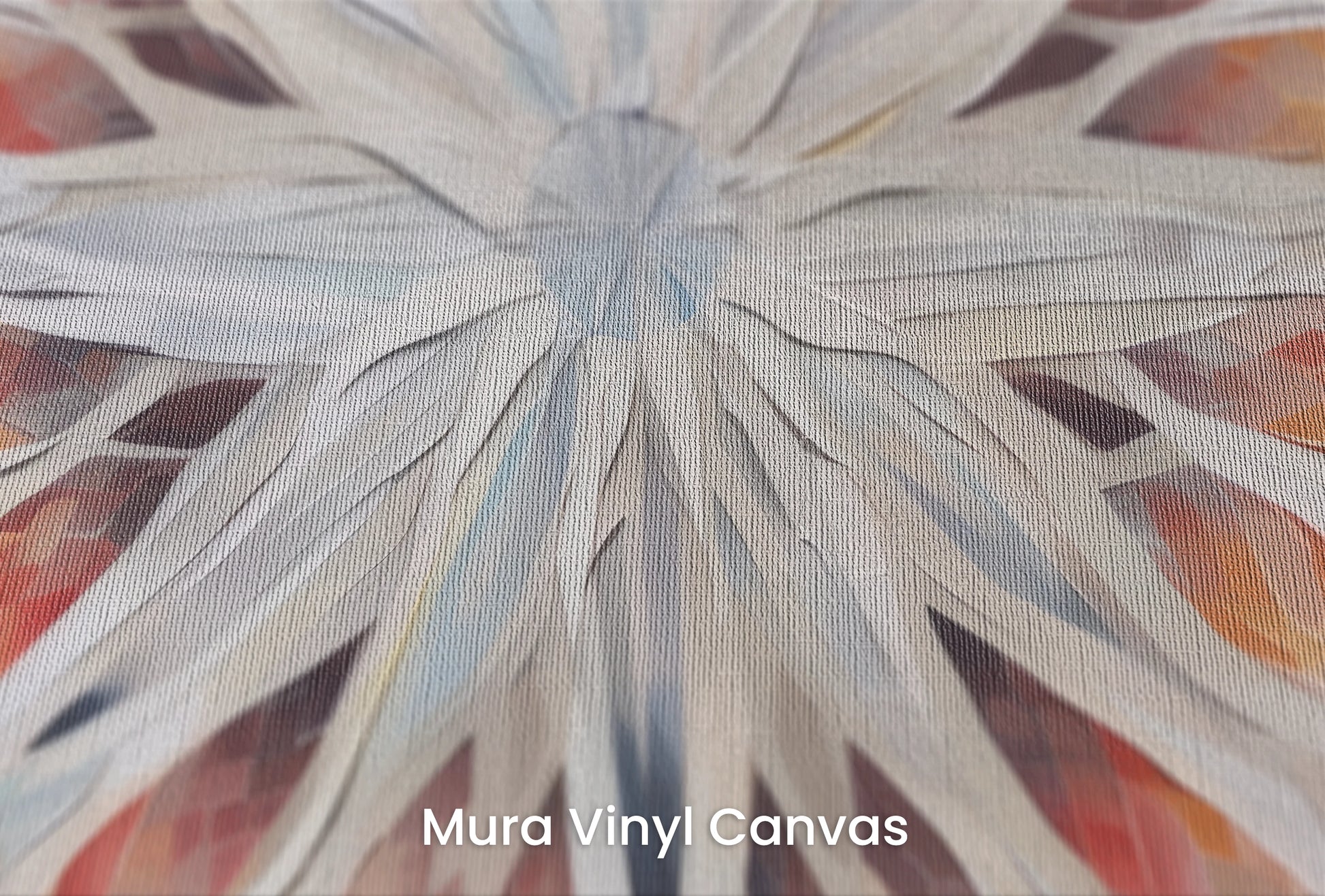 Zbliżenie na artystyczną fototapetę o nazwie Ice Flower na podłożu Mura Vinyl Canvas - faktura naturalnego płótna.