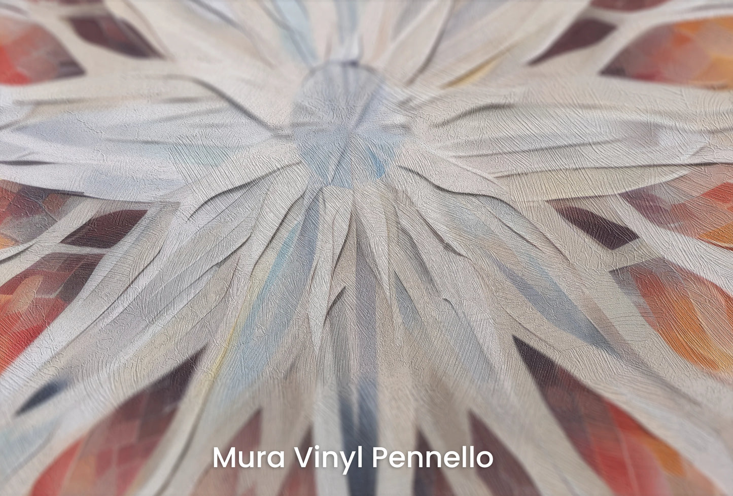 Zbliżenie na artystyczną fototapetę o nazwie Ice Flower na podłożu Mura Vinyl Pennello - faktura pociągnięć pędzla malarskiego.