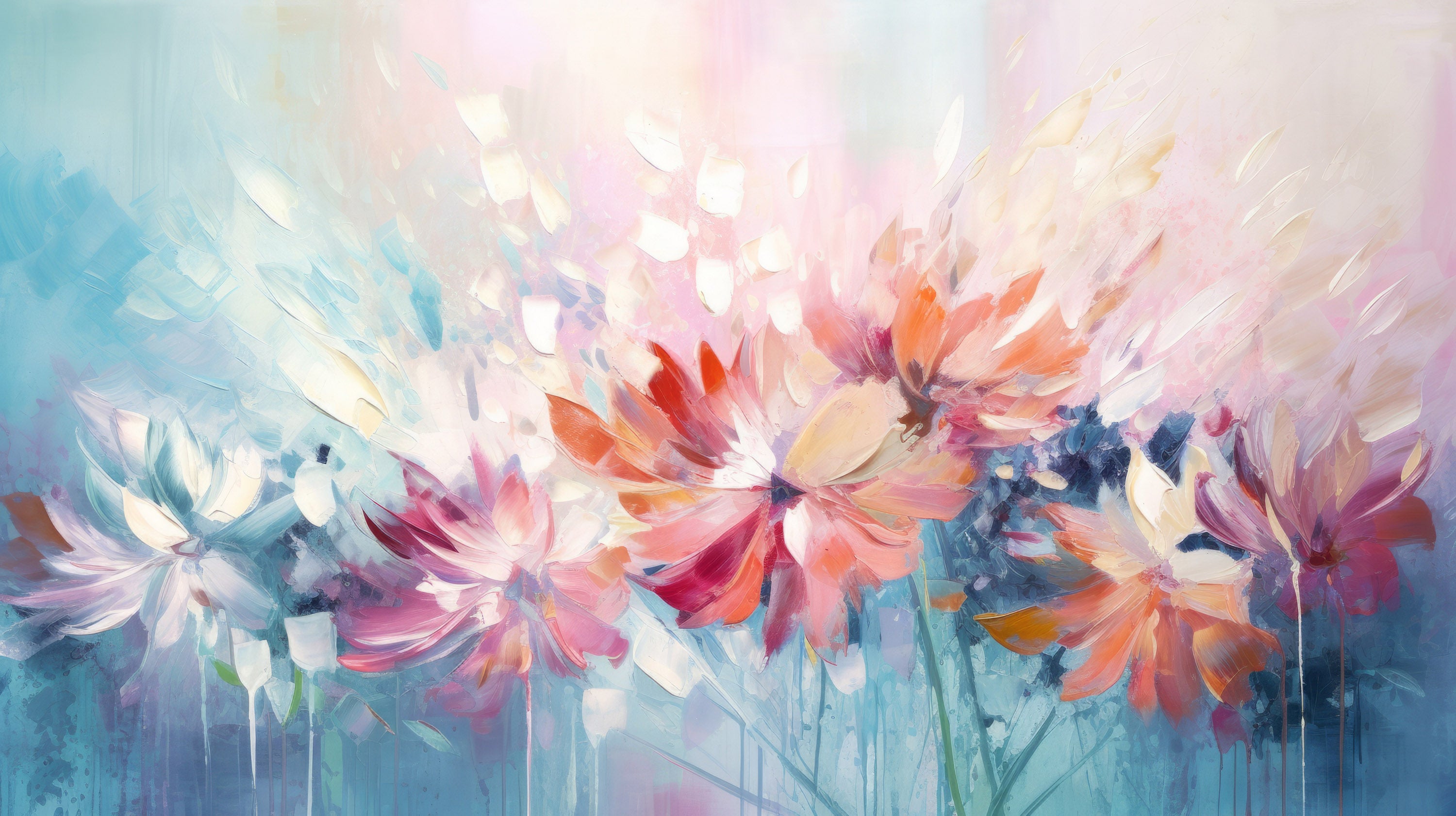 Pattern preview: Prezentacja całego wzoru fototapety o nazwie Floral Watercolor Fantasy