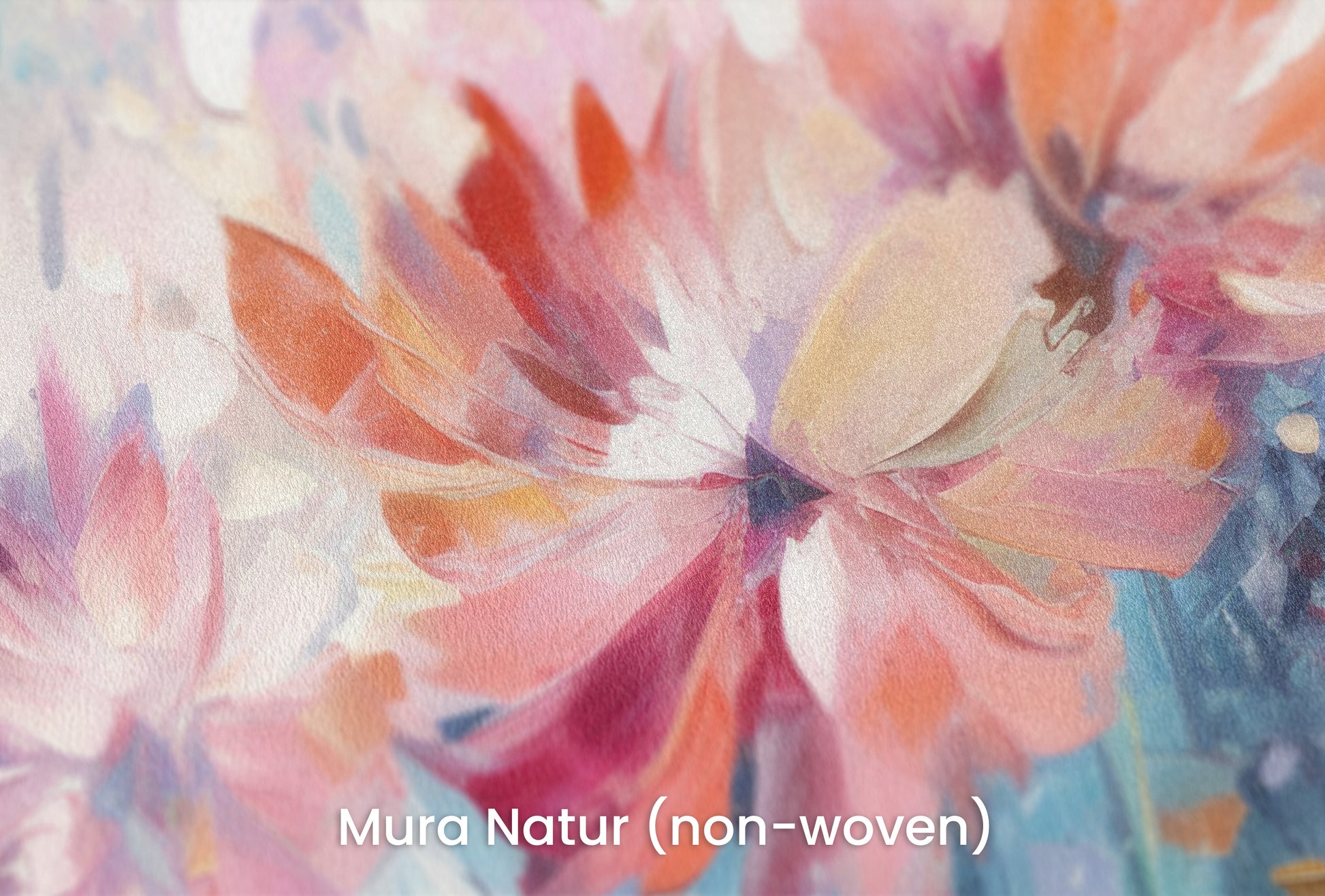 Zbliżenie na artystyczną fototapetę o nazwie Floral Watercolor Fantasy na podłożu Mura Natur (non-woven) - naturalne i ekologiczne podłoże.