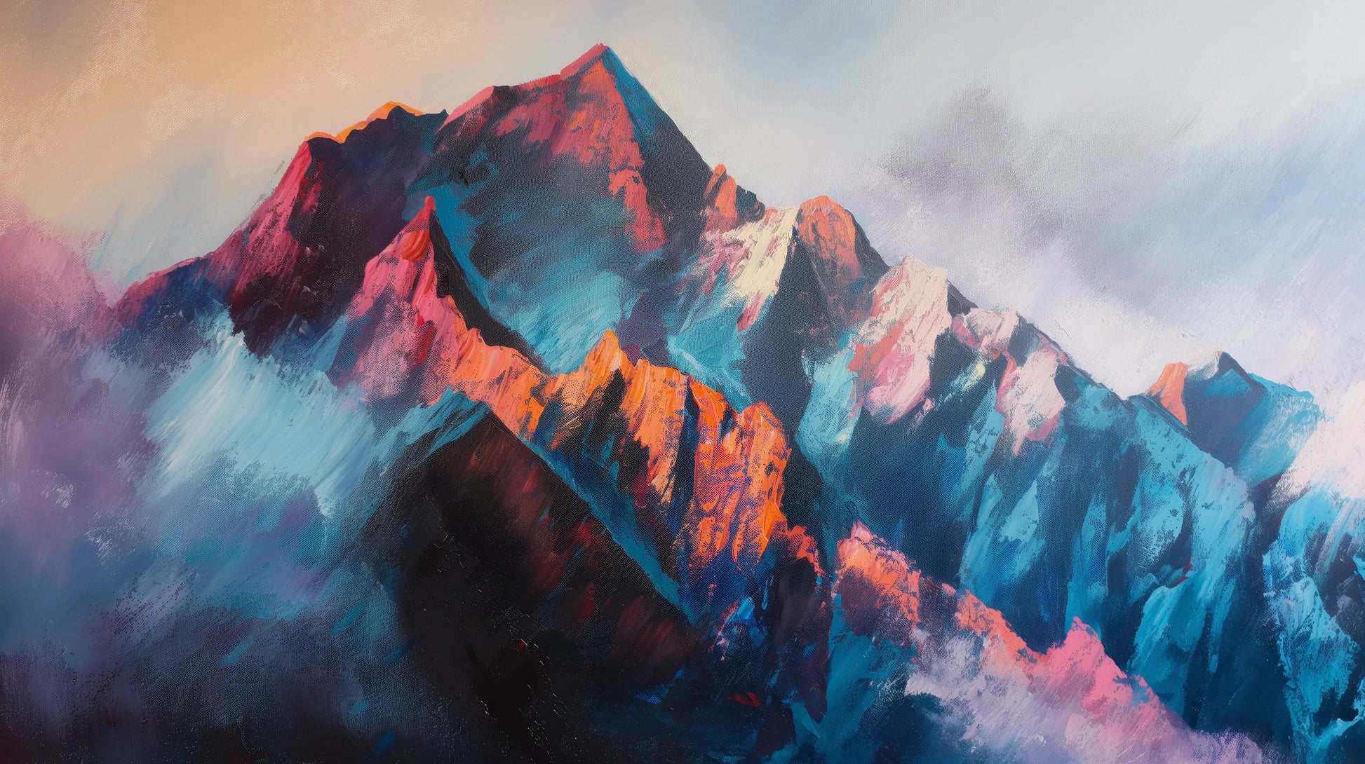Prezentacja całego wzoru fototapety o nazwie Colorful Summit
