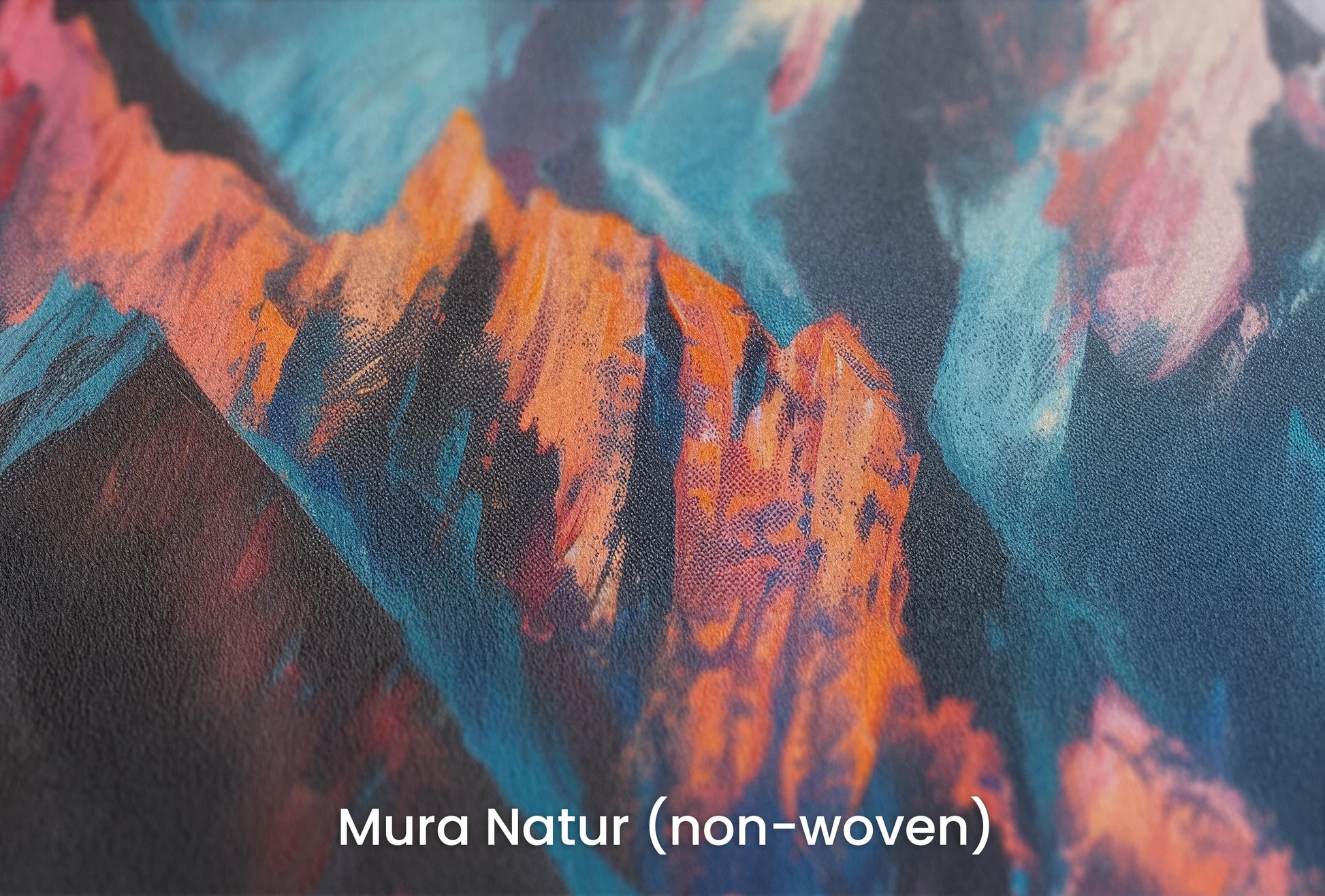 Zbliżenie na artystyczną fototapetę o nazwie Colorful Summit na podłożu Mura Natur (non-woven) - naturalne i ekologiczne podłoże.