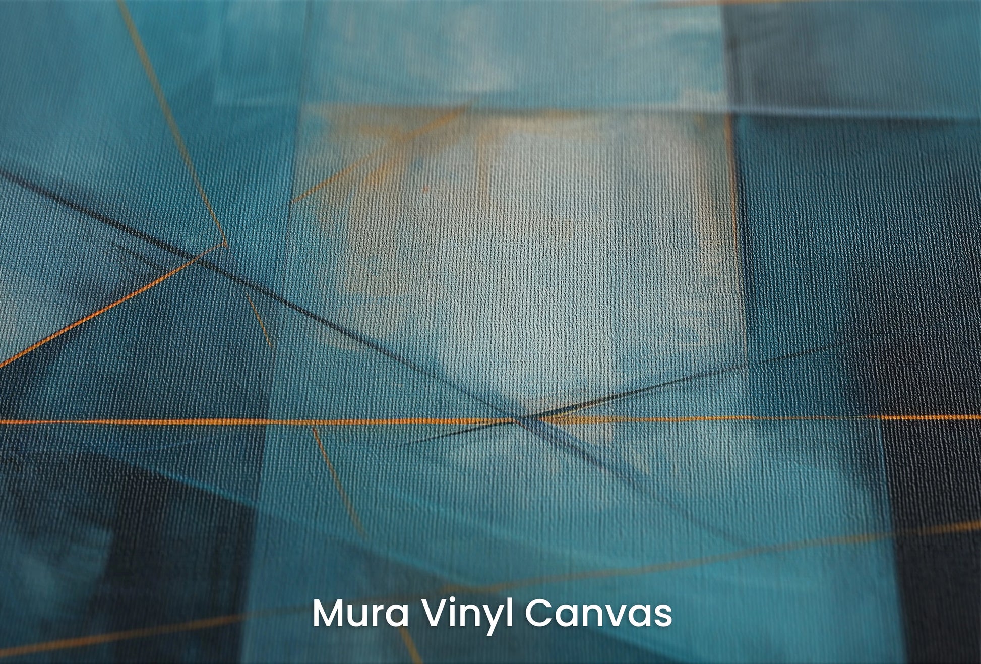 Zbliżenie na artystyczną fototapetę o nazwie Azure Intersection na podłożu Mura Vinyl Canvas - faktura naturalnego płótna.