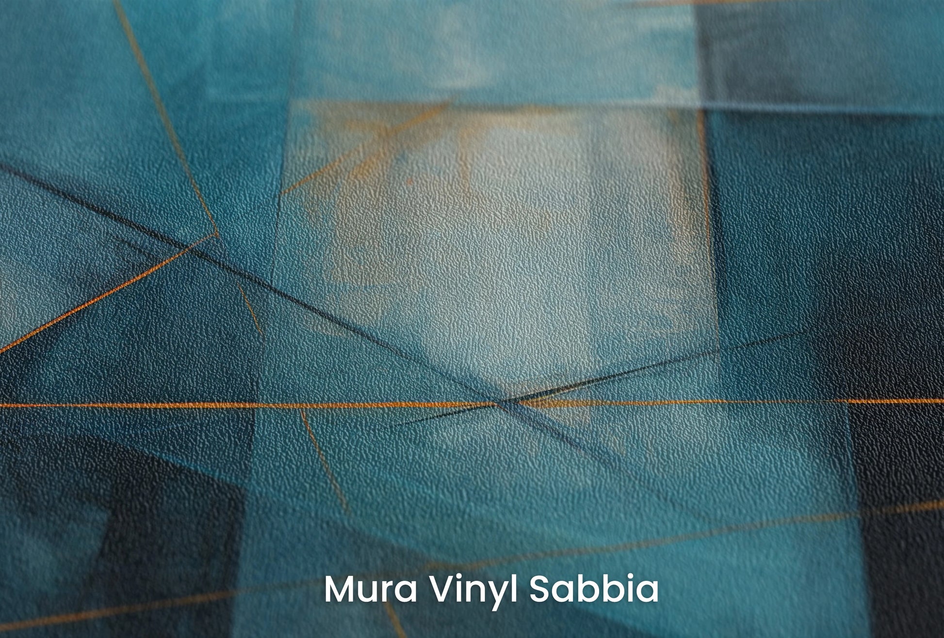 Zbliżenie na artystyczną fototapetę o nazwie Azure Intersection na podłożu Mura Vinyl Sabbia struktura grubego ziarna piasku.
