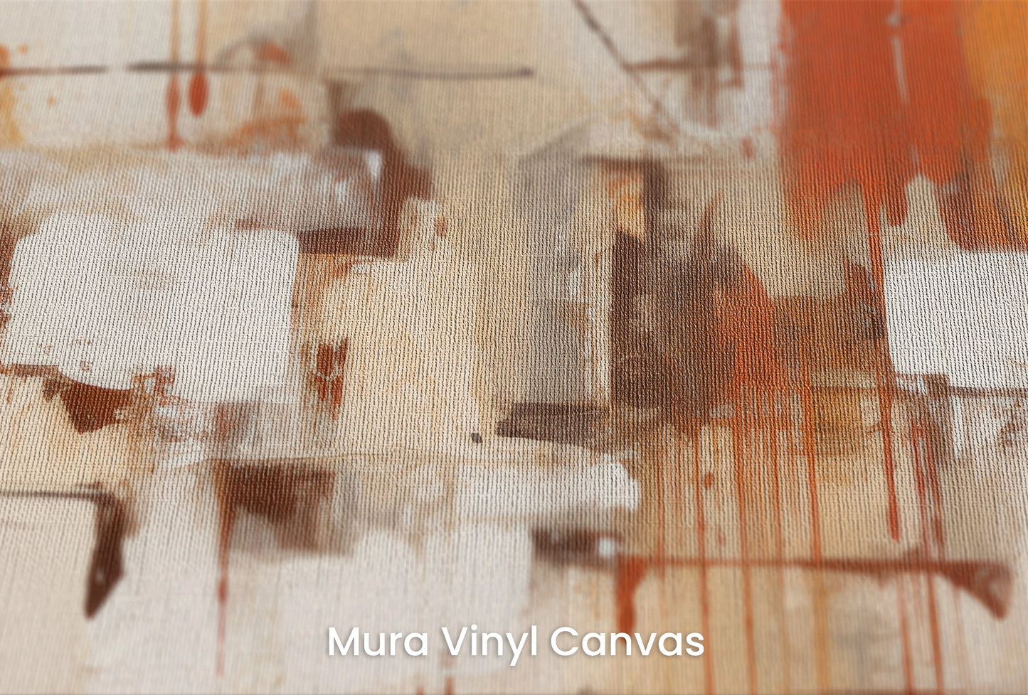 Zbliżenie na artystyczną fototapetę o nazwie Autumnal Abstract na podłożu Mura Vinyl Canvas - faktura naturalnego płótna.