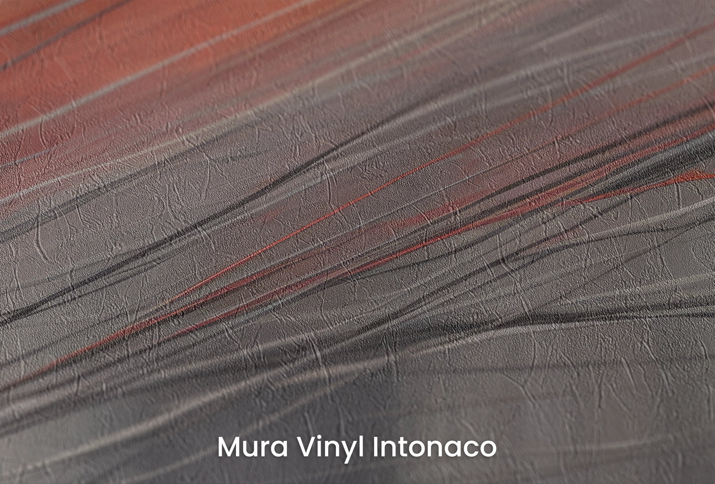 Zbliżenie na artystyczną fototapetę o nazwie Aurora Silk na podłożu Mura Vinyl Intonaco - struktura tartego tynku.