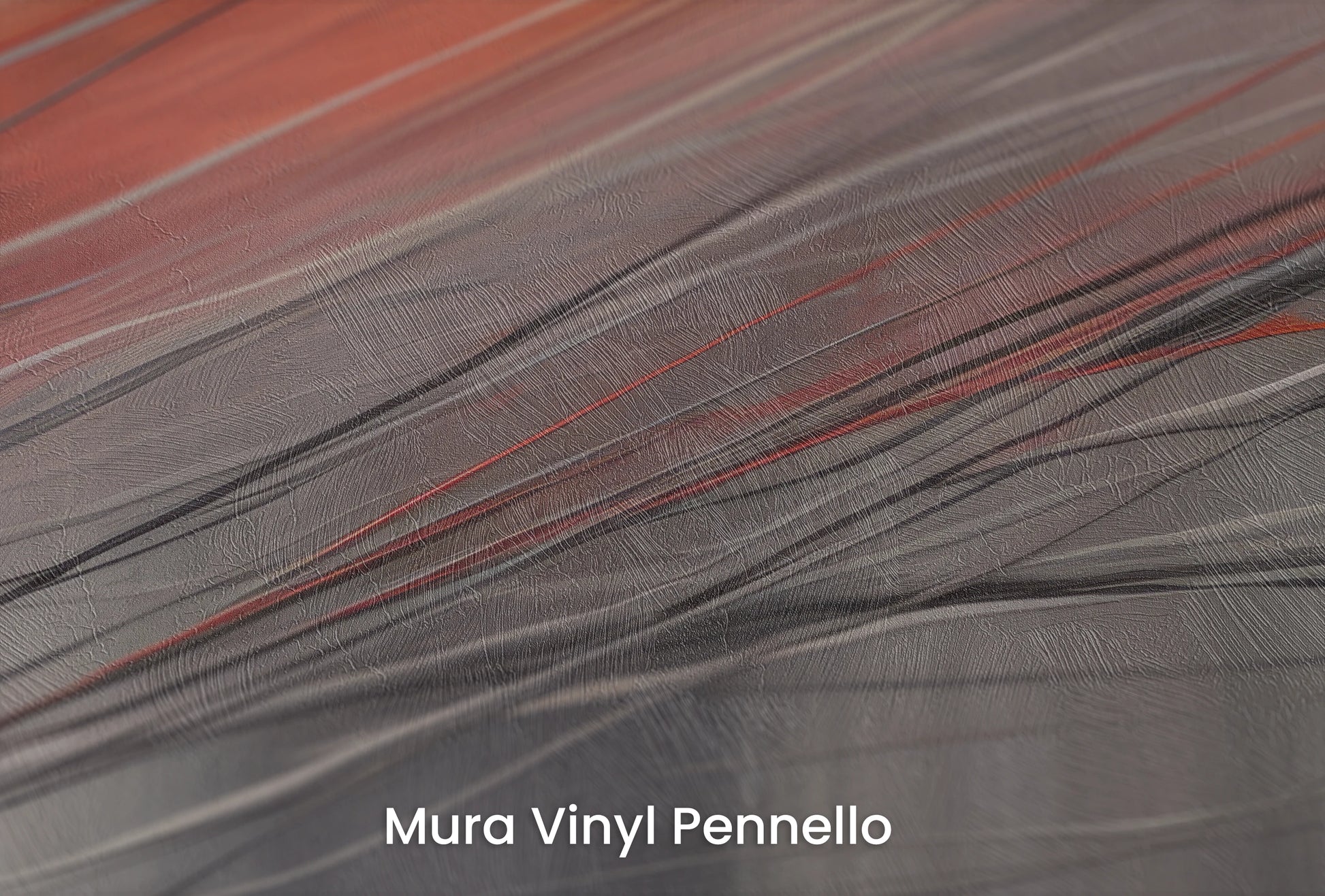 Zbliżenie na artystyczną fototapetę o nazwie Aurora Silk na podłożu Mura Vinyl Pennello - faktura pociągnięć pędzla malarskiego.