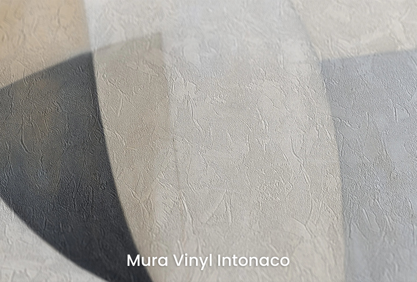 Zbliżenie na artystyczną fototapetę o nazwie Curved Tranquility #2 na podłożu Mura Vinyl Intonaco - struktura tartego tynku.