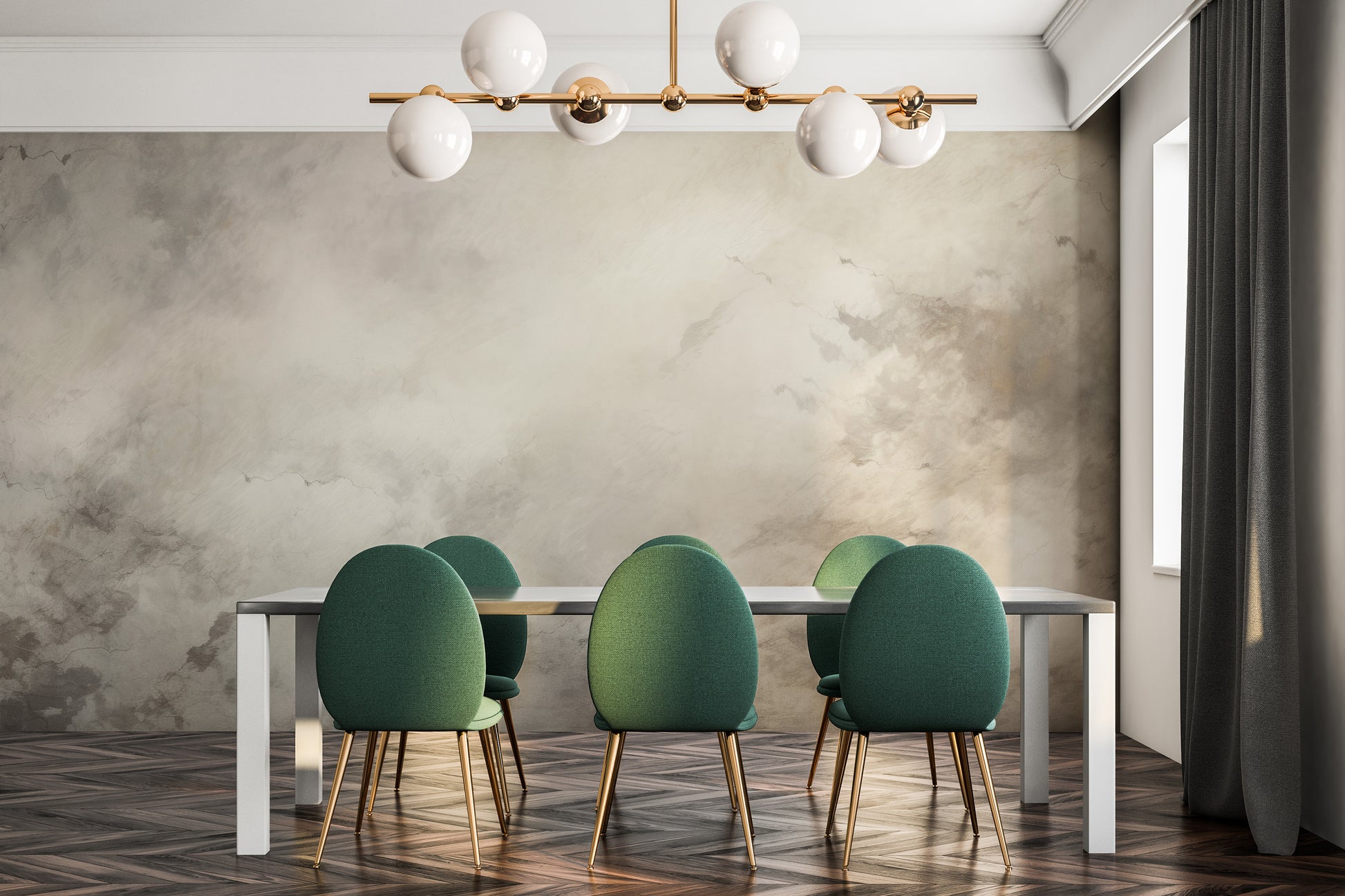 Fototapeta malowana o nazwie MARBLE MIST ELEGANCE pokazana w aranżacji wnętrza.
