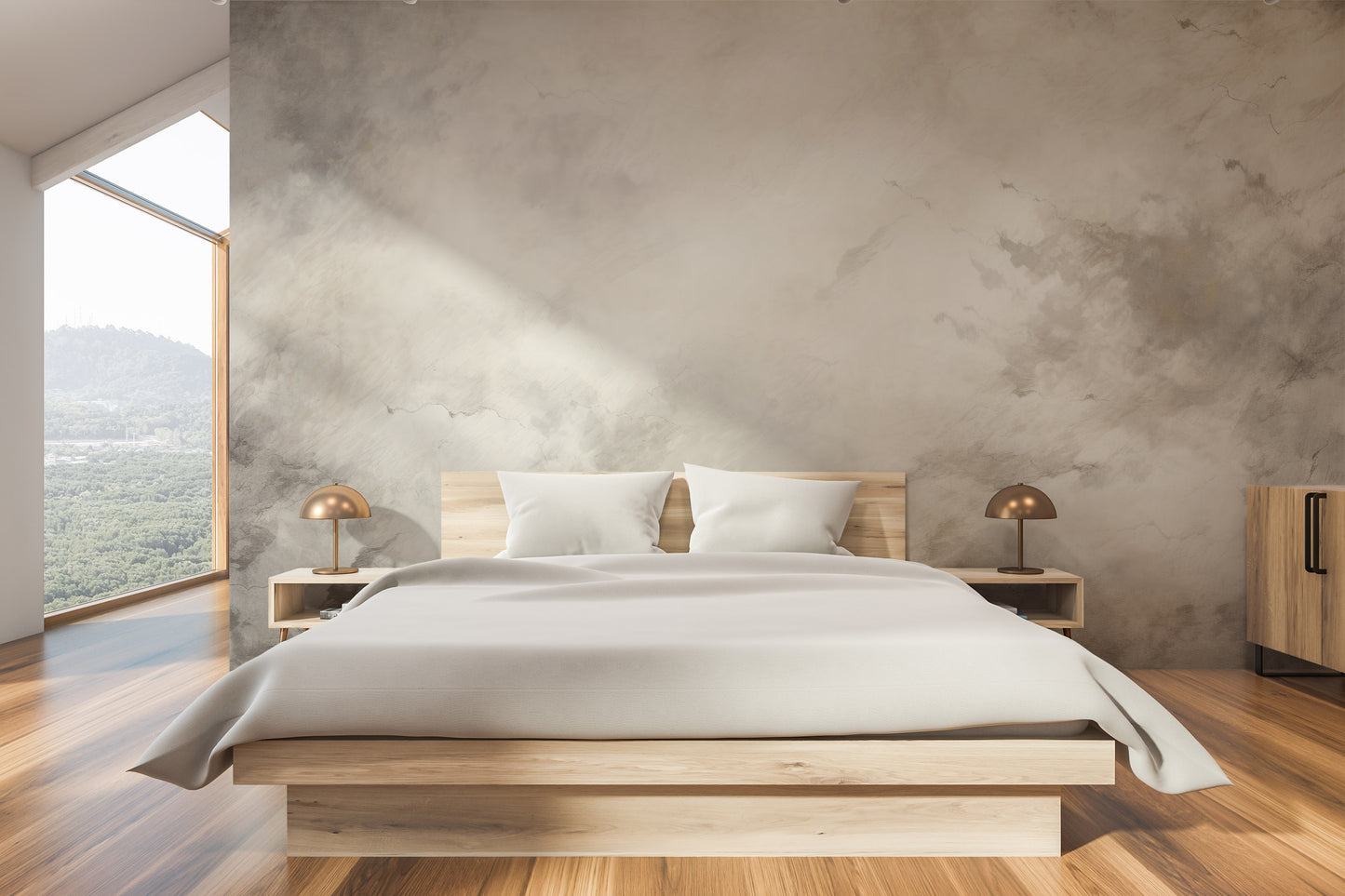 Fototapeta artystyczna o nazwie MARBLE MIST ELEGANCE pokazana w aranżacji wnętrza.