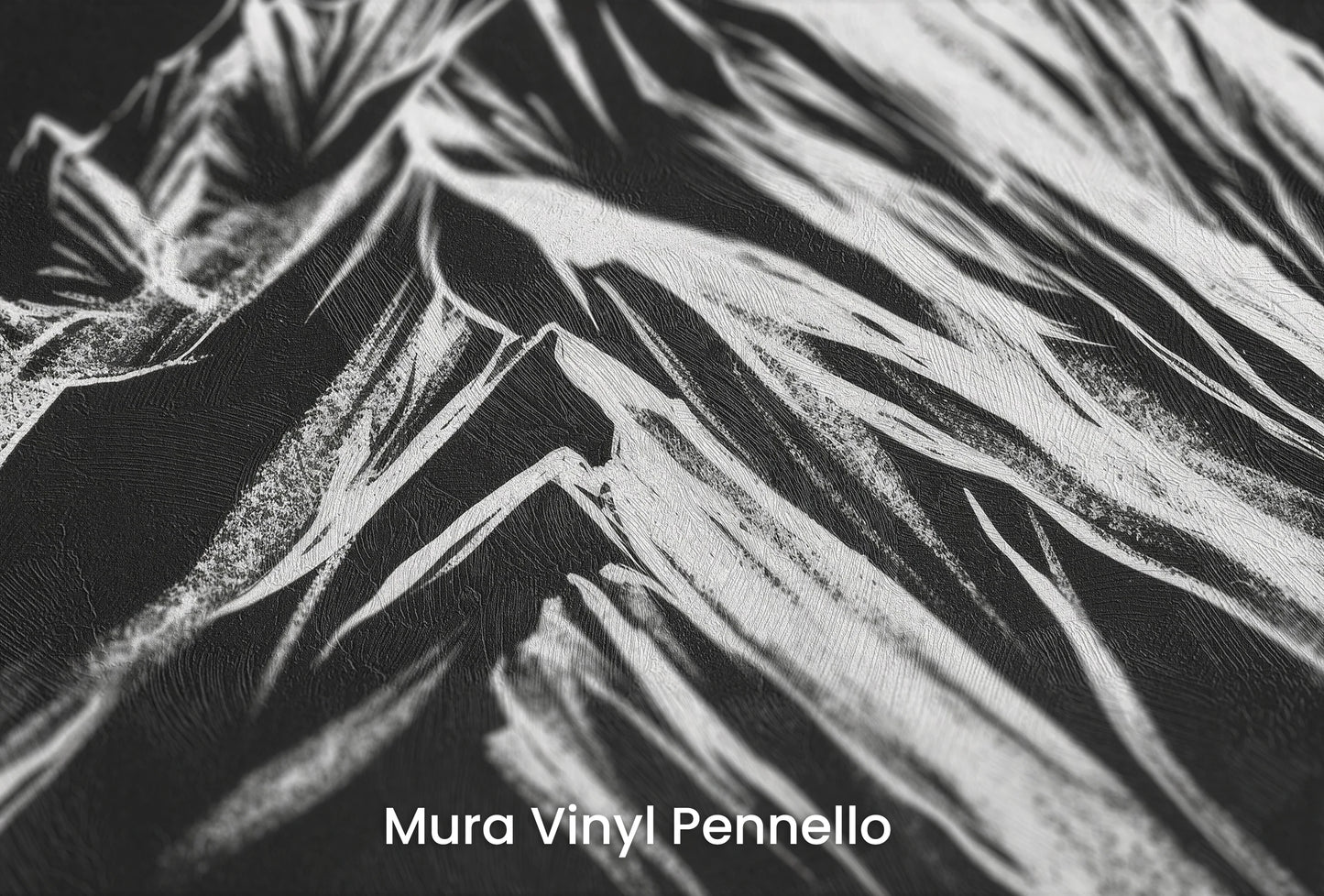 Zbliżenie na artystyczną fototapetę o nazwie Stark Contrast na podłożu Mura Vinyl Pennello - faktura pociągnięć pędzla malarskiego.