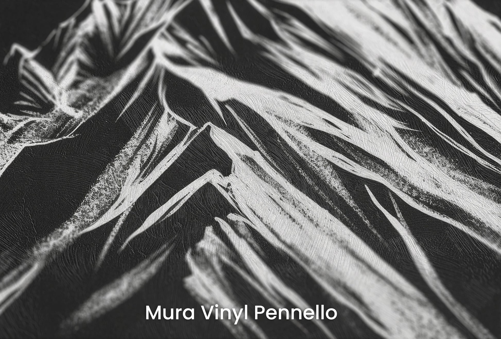Zbliżenie na artystyczną fototapetę o nazwie Stark Contrast na podłożu Mura Vinyl Pennello - faktura pociągnięć pędzla malarskiego.