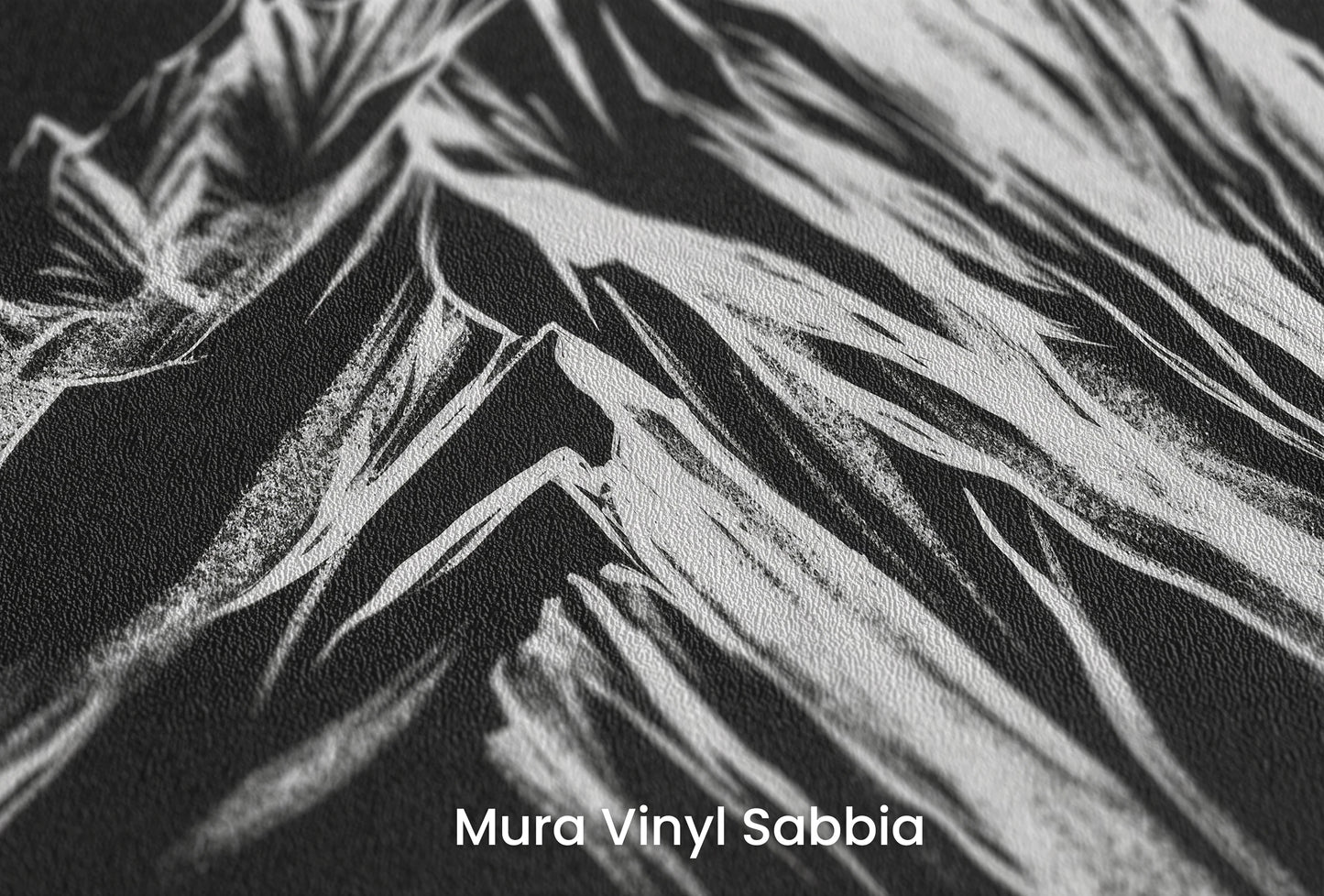 Zbliżenie na artystyczną fototapetę o nazwie Stark Contrast na podłożu Mura Vinyl Sabbia struktura grubego ziarna piasku.
