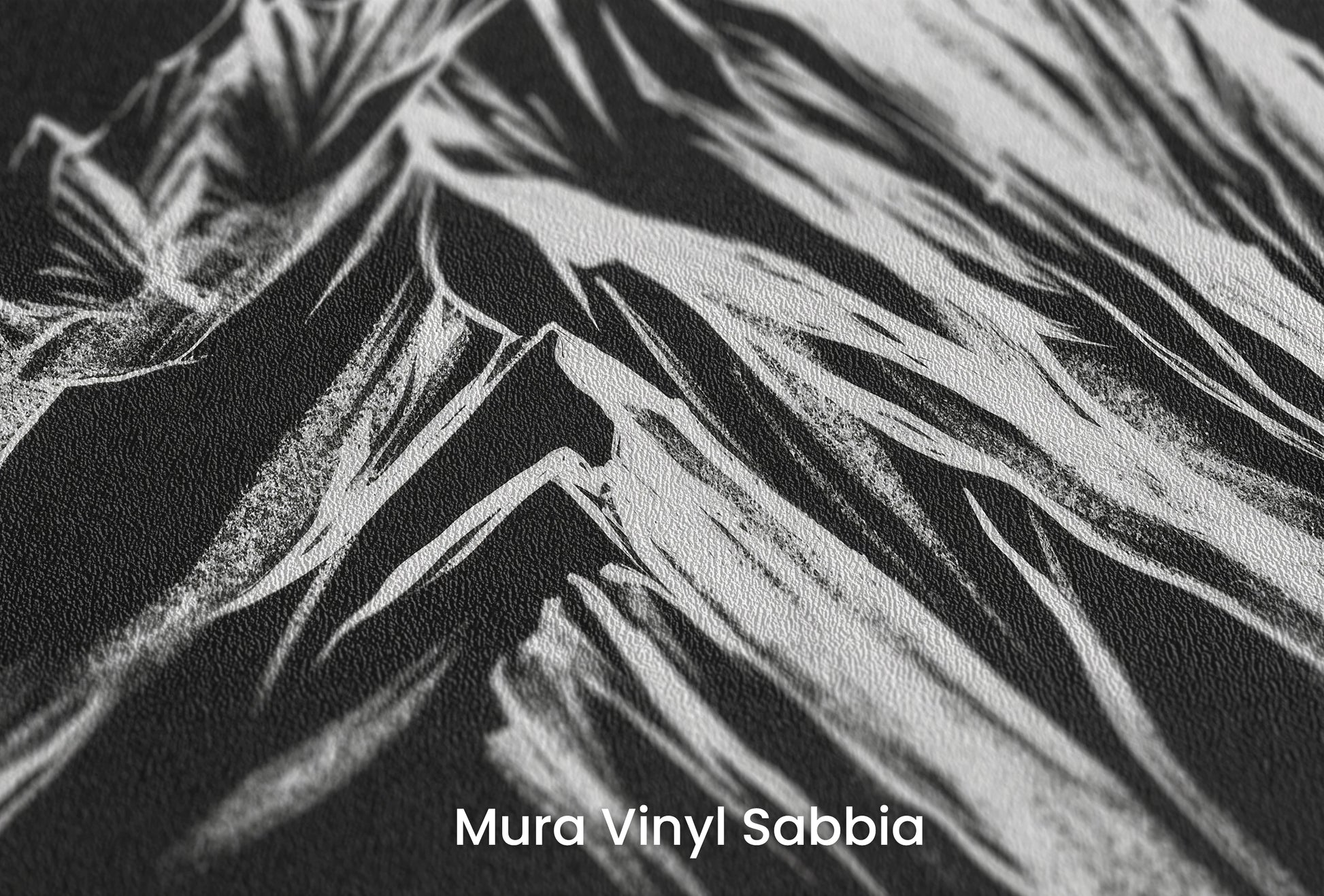 Zbliżenie na artystyczną fototapetę o nazwie Stark Contrast na podłożu Mura Vinyl Sabbia struktura grubego ziarna piasku.