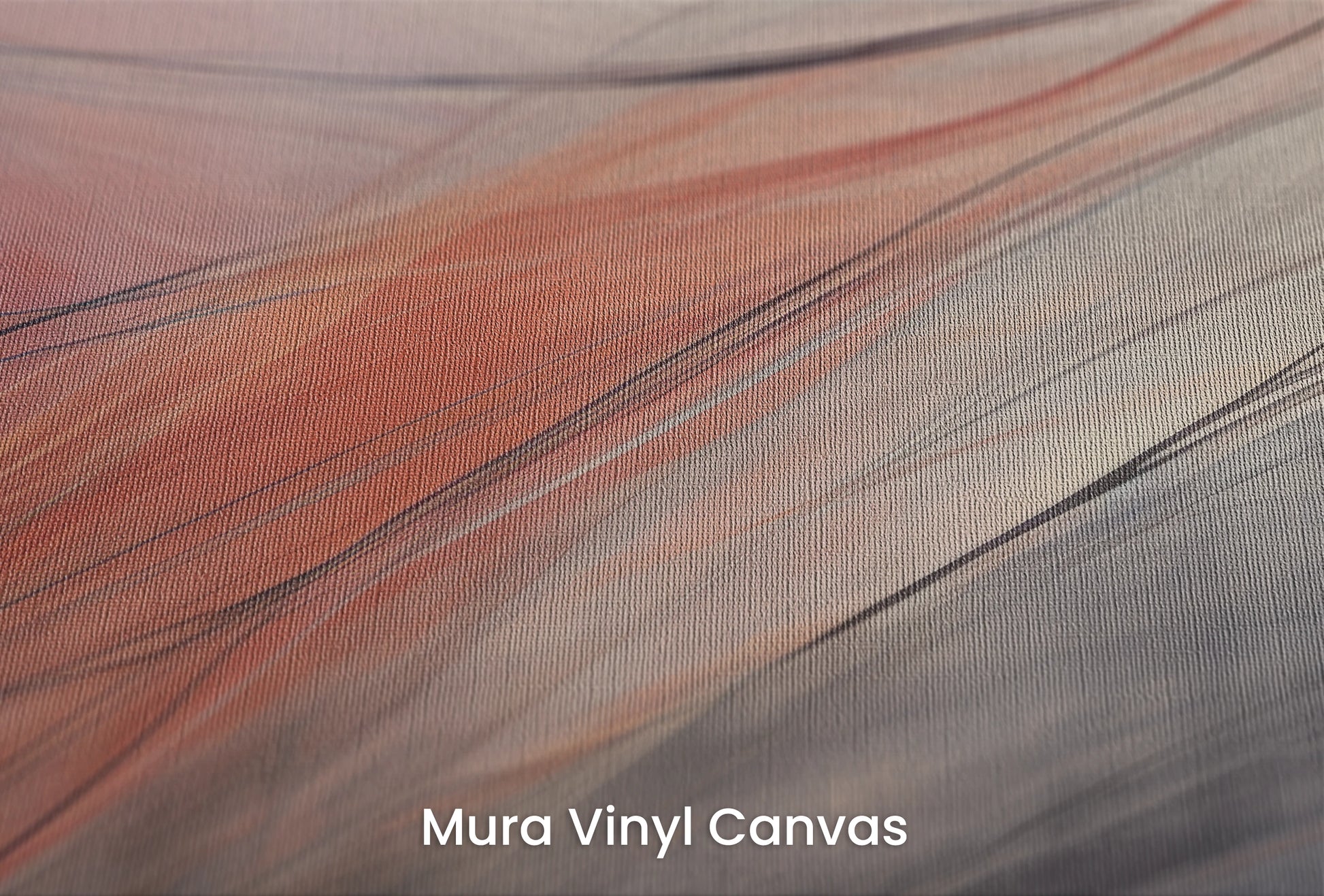 Zbliżenie na artystyczną fototapetę o nazwie Crimson Stream na podłożu Mura Vinyl Canvas - faktura naturalnego płótna.