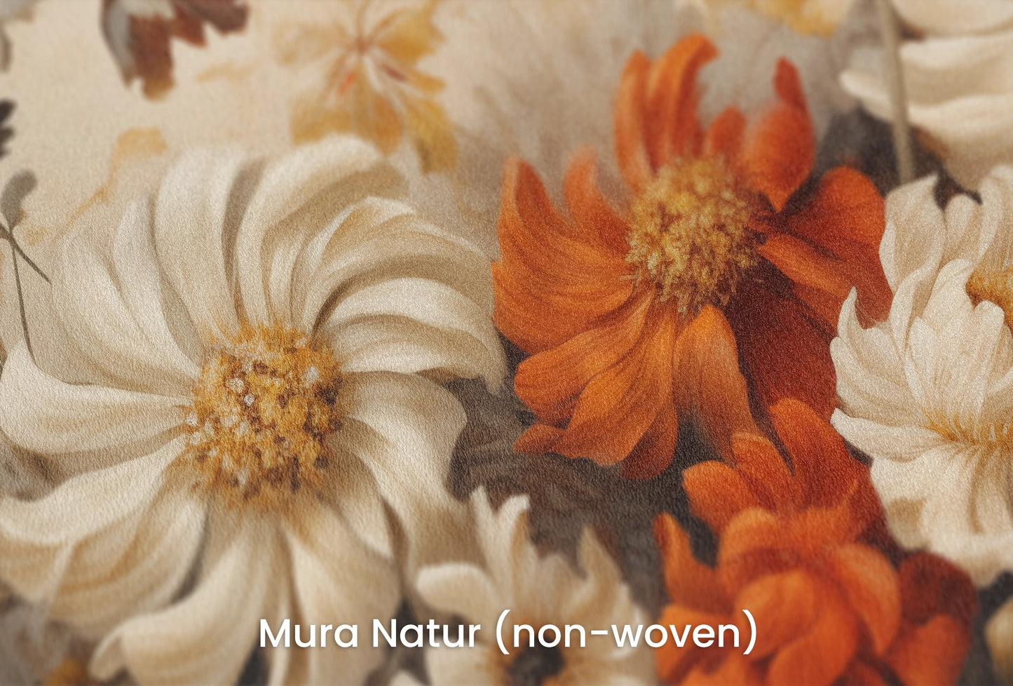 Zbliżenie na artystyczną fototapetę o nazwie Autumn Elegance na podłożu Mura Natur (non-woven) - naturalne i ekologiczne podłoże.