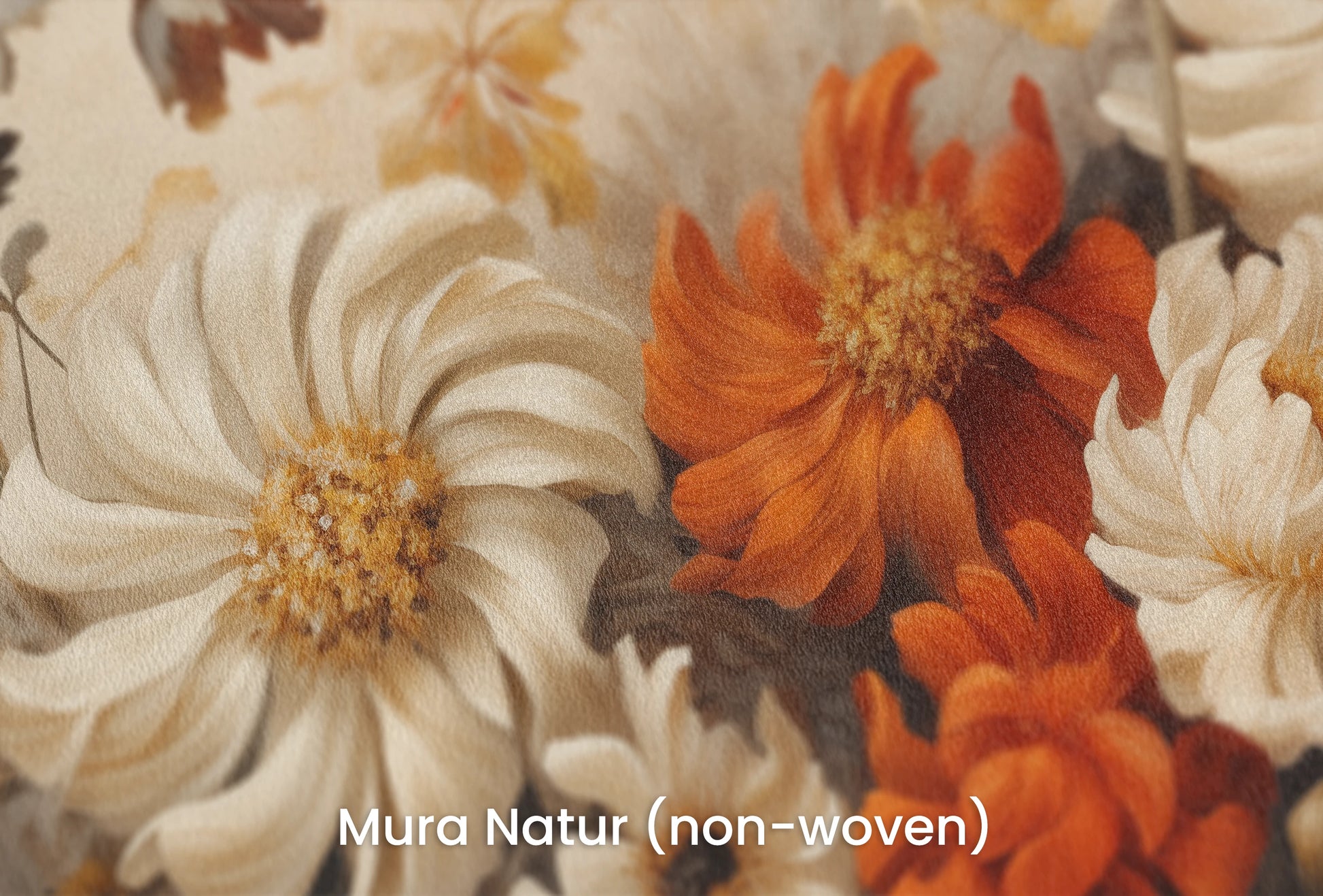 Zbliżenie na artystyczną fototapetę o nazwie Autumn Elegance na podłożu Mura Natur (non-woven) - naturalne i ekologiczne podłoże.