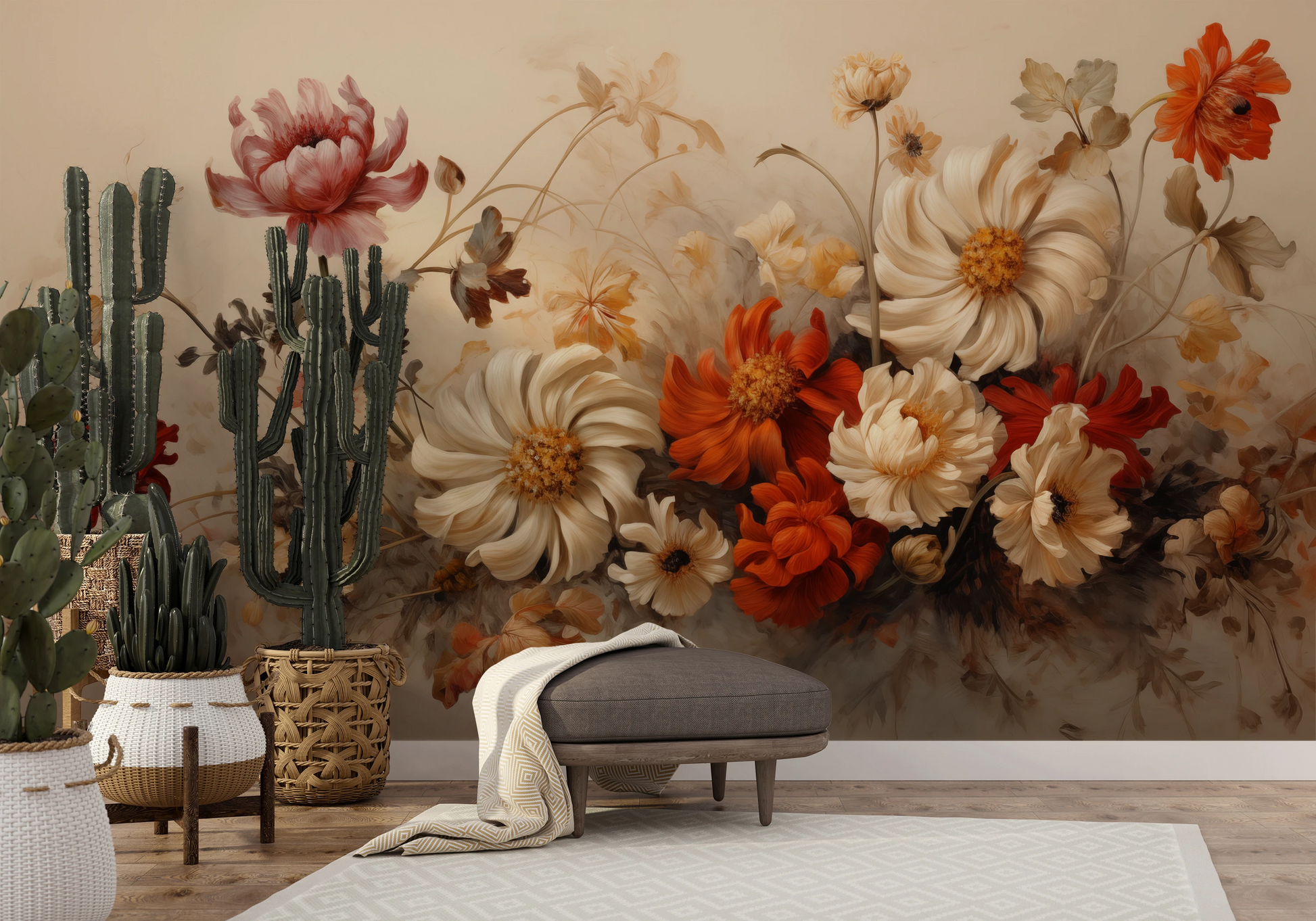 Fototapeta artystyczna o nazwie Autumn Elegance pokazana w aranżacji wnętrza.