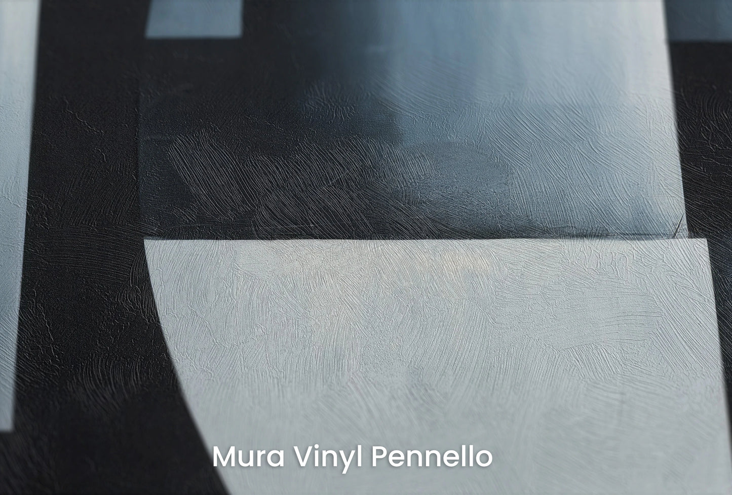 Zbliżenie na artystyczną fototapetę o nazwie Monochrome Geometry #2 na podłożu Mura Vinyl Pennello - faktura pociągnięć pędzla malarskiego.