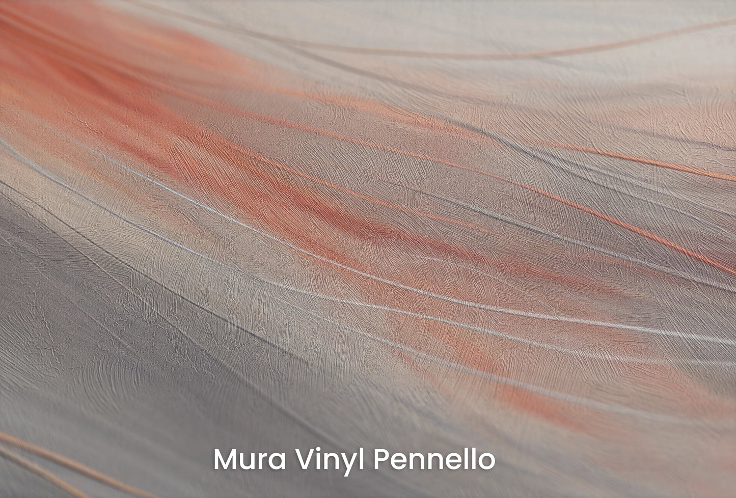 Zbliżenie na artystyczną fototapetę o nazwie Crimson Dusk na podłożu Mura Vinyl Pennello - faktura pociągnięć pędzla malarskiego.