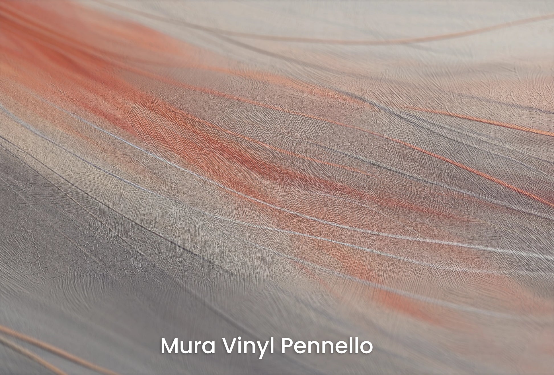 Zbliżenie na artystyczną fototapetę o nazwie Crimson Dusk na podłożu Mura Vinyl Pennello - faktura pociągnięć pędzla malarskiego.