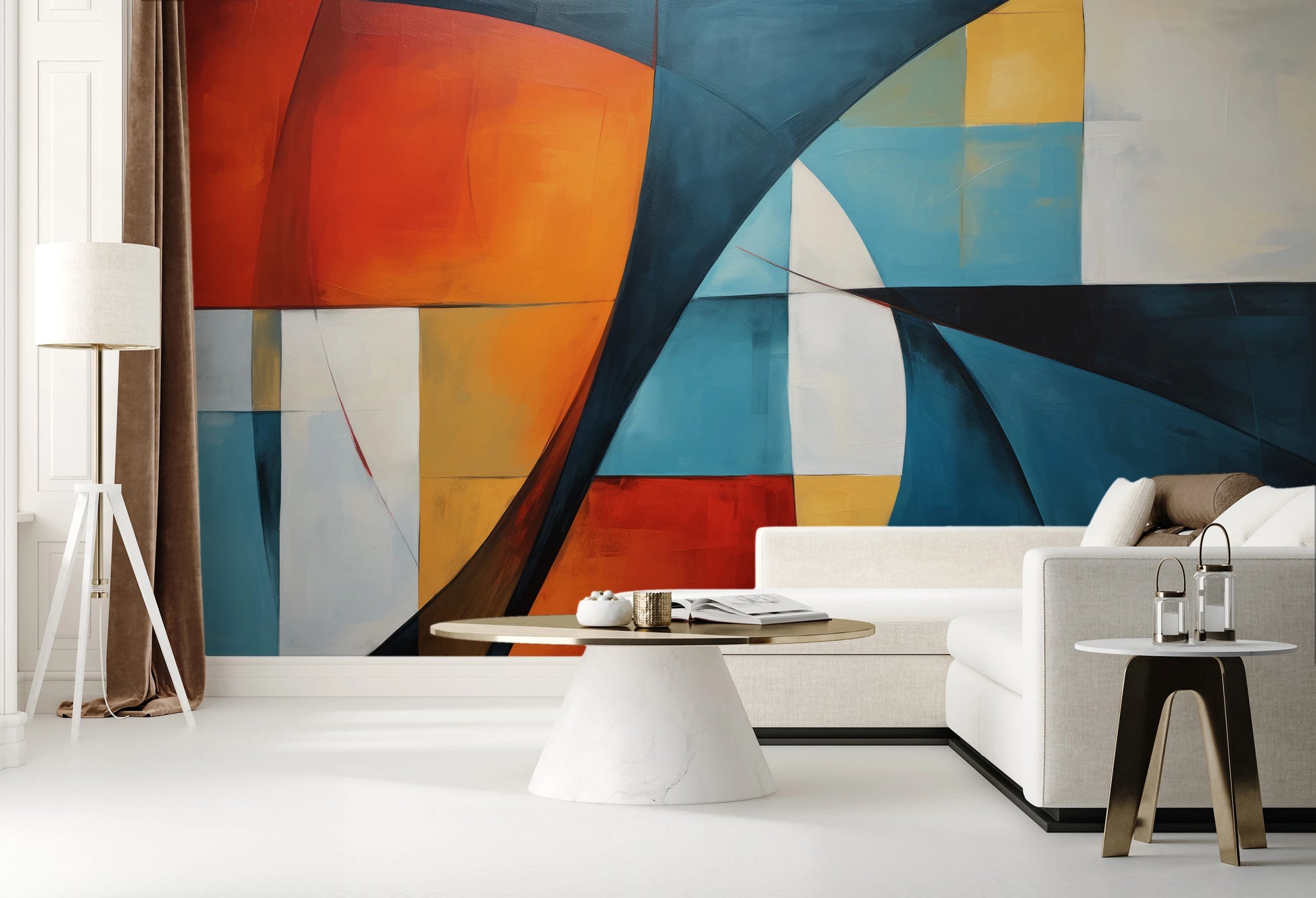 Fototapeta malowana o nazwie Vibrant Abstraction pokazana w aranżacji wnętrza.