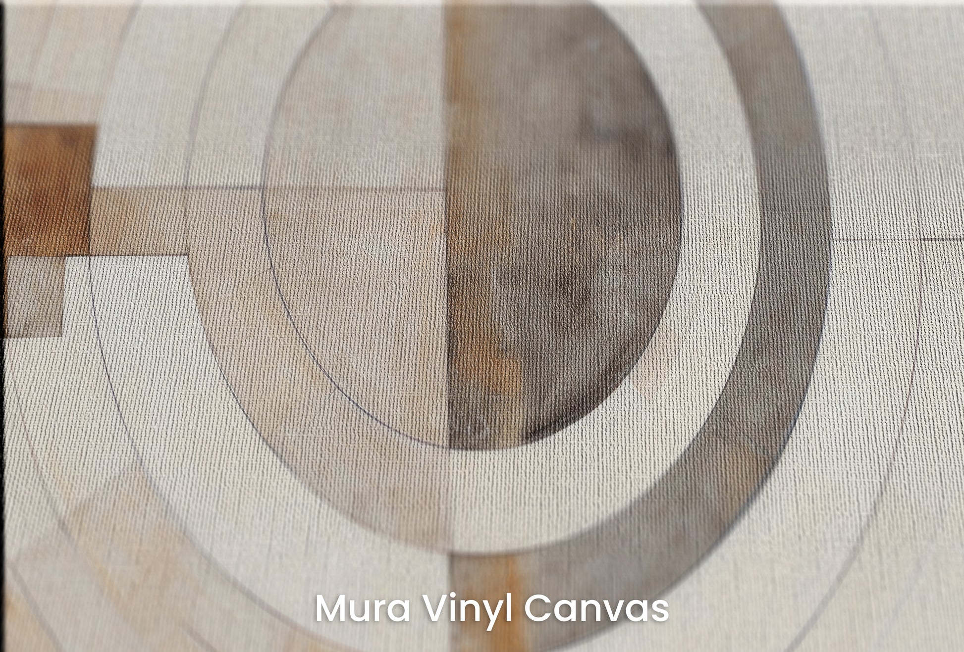Zbliżenie na artystyczną fototapetę o nazwie ARCHITECTURAL ORBITAL DESIGN #2 na podłożu Mura Vinyl Canvas - faktura naturalnego płótna.
