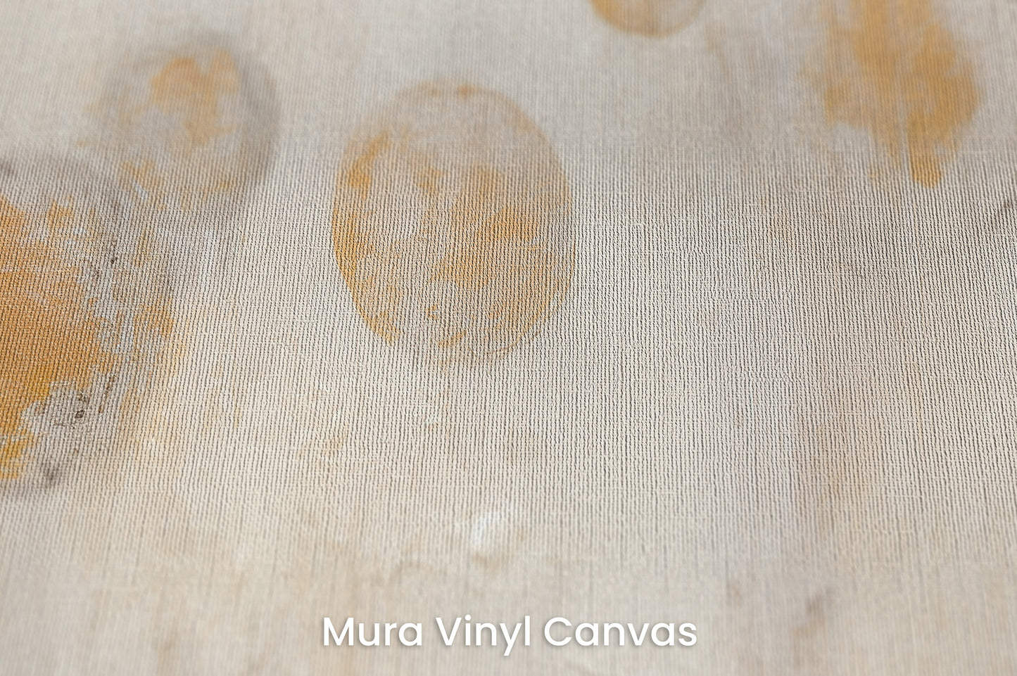 Zbliżenie na artystyczną fototapetę o nazwie ETHEREAL EARTHEN ORBS na podłożu Mura Vinyl Canvas - faktura naturalnego płótna.