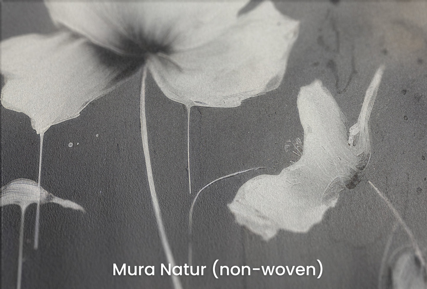 Zbliżenie na artystyczną fototapetę o nazwie MONOCHROME MEADOW na podłożu Mura Natur (non-woven) - naturalne i ekologiczne podłoże.