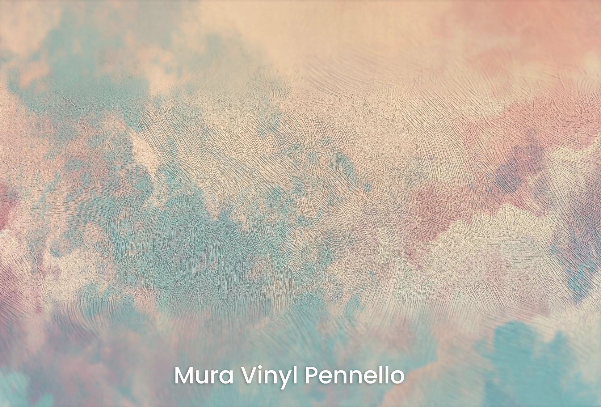 Zbliżenie na artystyczną fototapetę o nazwie Aqua Roseate na podłożu Mura Vinyl Pennello - faktura pociągnięć pędzla malarskiego.