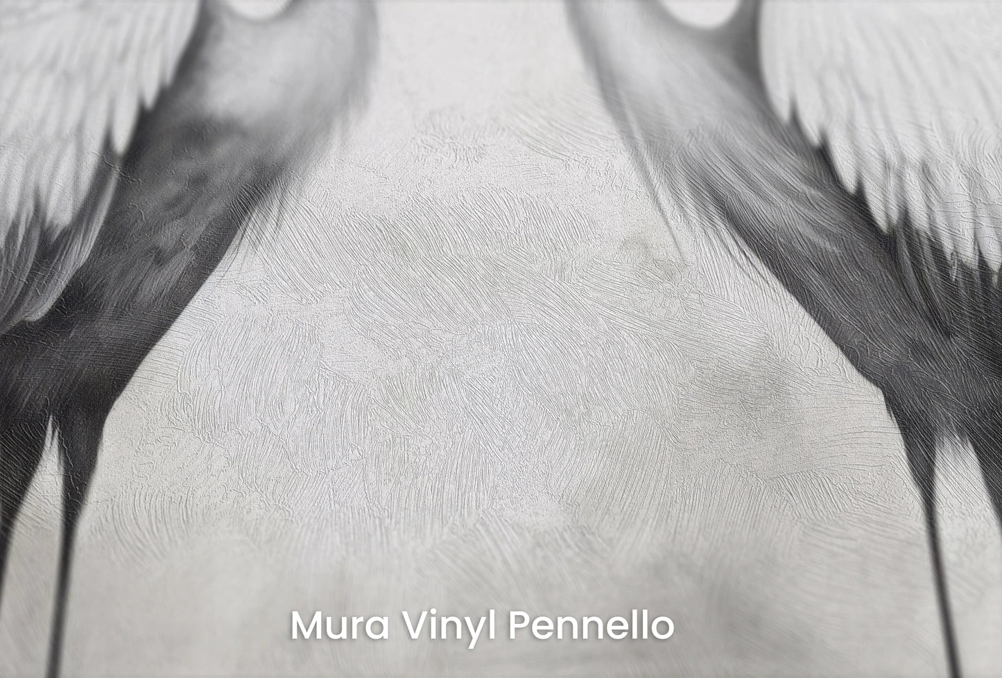 Zbliżenie na artystyczną fototapetę o nazwie Monochrome Elegance #3 na podłożu Mura Vinyl Pennello - faktura pociągnięć pędzla malarskiego.