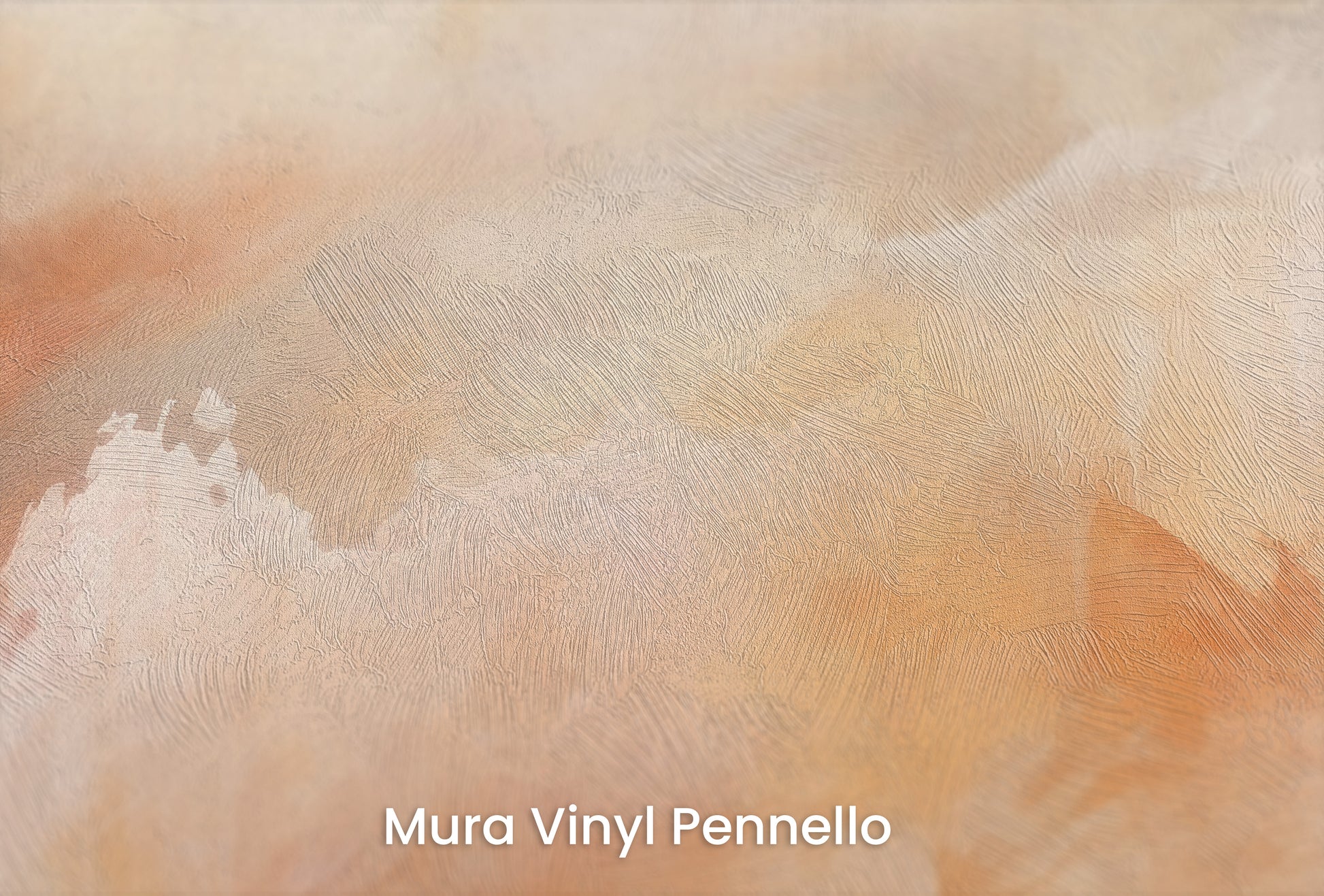 Zbliżenie na artystyczną fototapetę o nazwie ETHEREAL FLAME CANVAS na podłożu Mura Vinyl Pennello - faktura pociągnięć pędzla malarskiego.