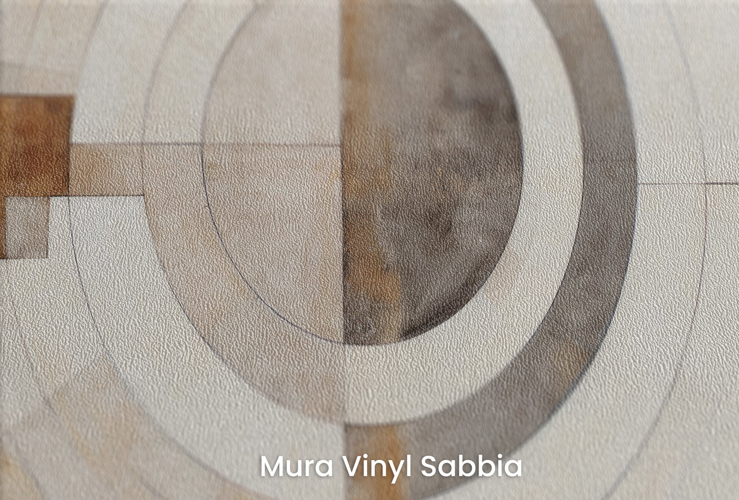Zbliżenie na artystyczną fototapetę o nazwie ARCHITECTURAL ORBITAL DESIGN #2 na podłożu Mura Vinyl Sabbia struktura grubego ziarna piasku.