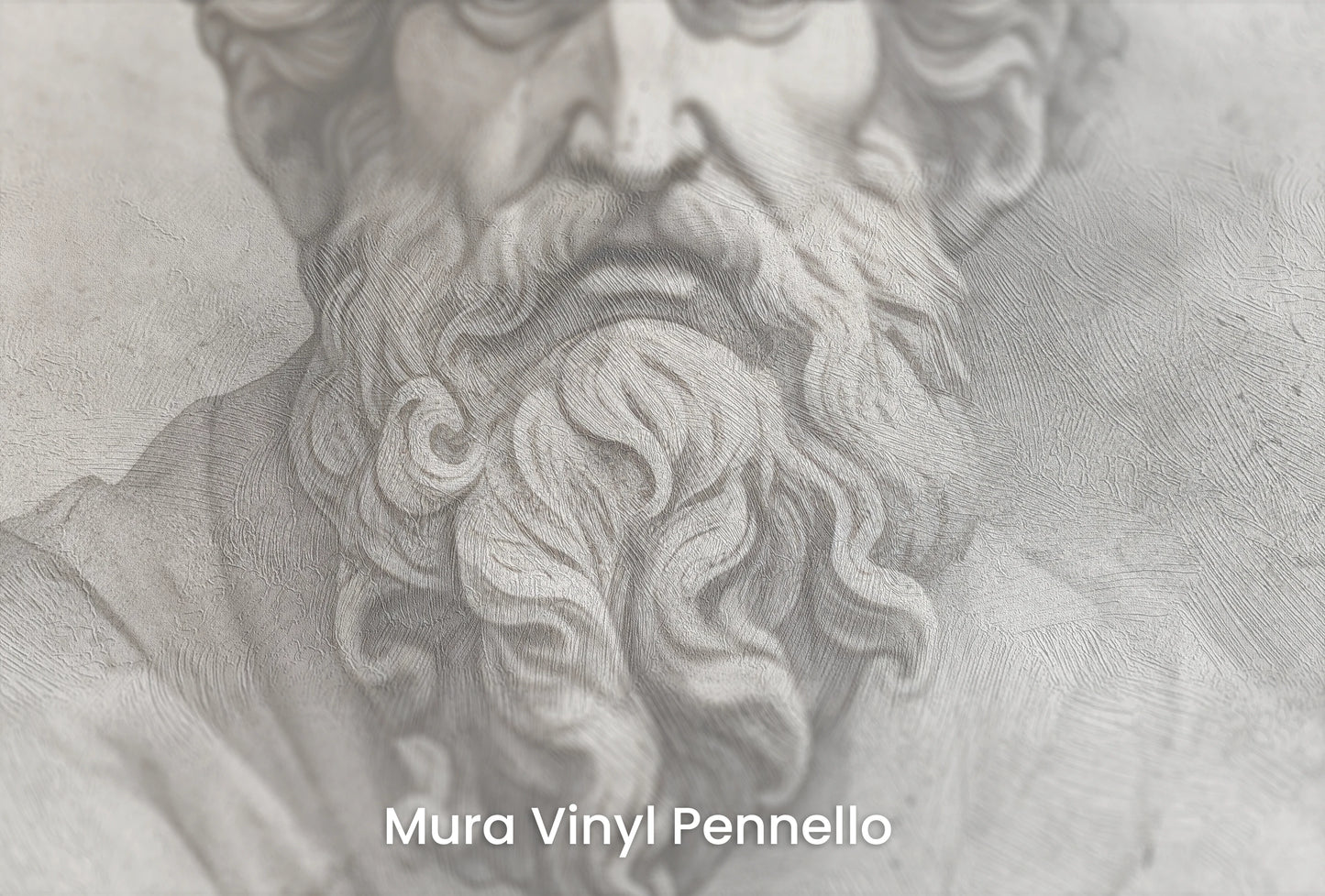 Zbliżenie na artystyczną fototapetę o nazwie Epicurus's Legacy na podłożu Mura Vinyl Pennello - faktura pociągnięć pędzla malarskiego.