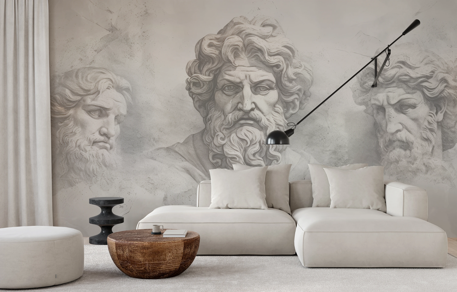 Fototapeta malowana o nazwie Epicurus's Legacy pokazana w aranżacji wnętrza.