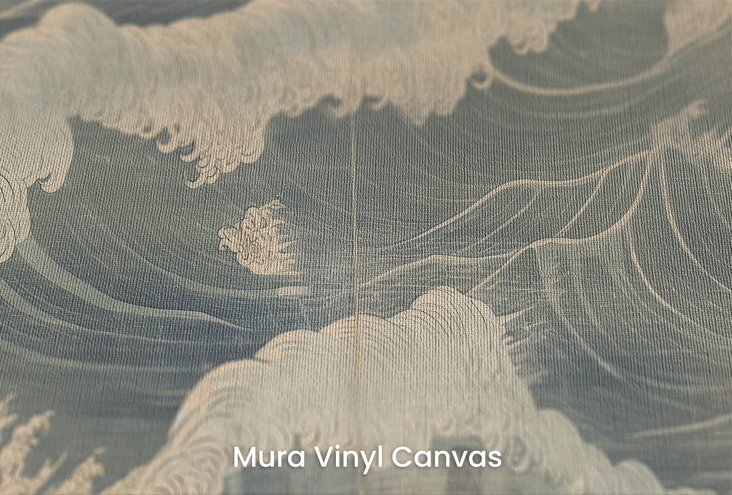 Zbliżenie na artystyczną fototapetę o nazwie Nocturnal Waves na podłożu Mura Vinyl Canvas - faktura naturalnego płótna.