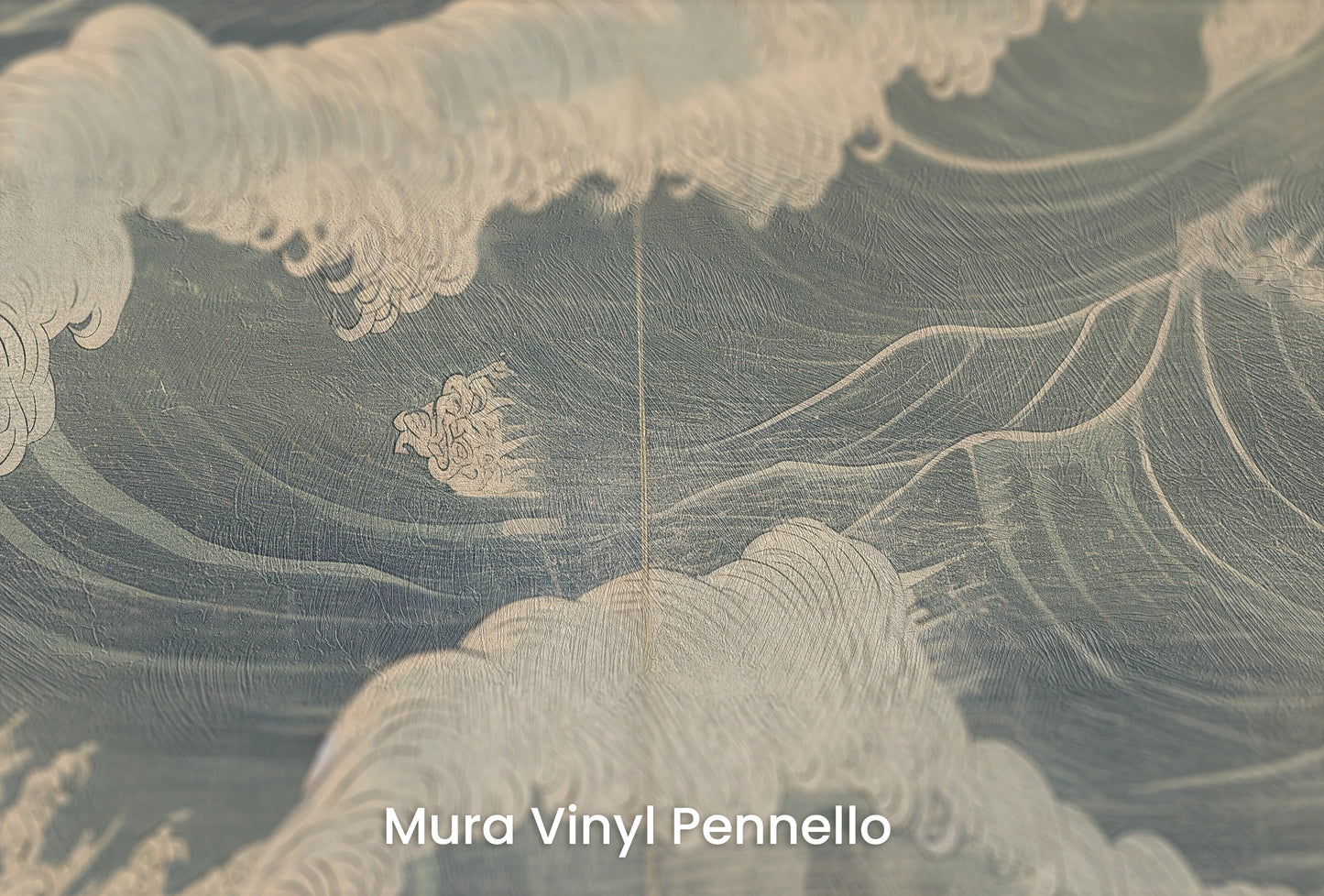Zbliżenie na artystyczną fototapetę o nazwie Nocturnal Waves na podłożu Mura Vinyl Pennello - faktura pociągnięć pędzla malarskiego.