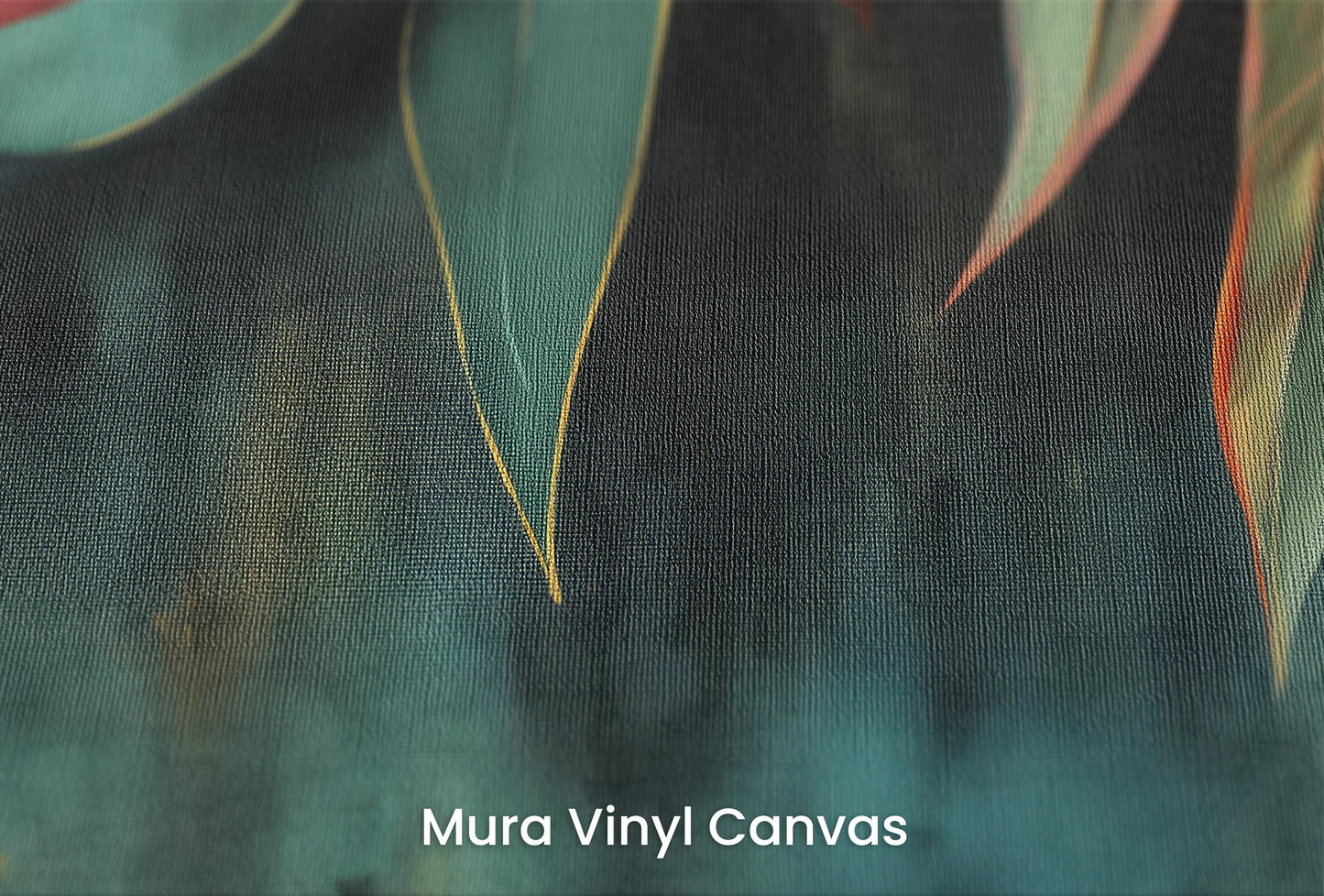 Zbliżenie na artystyczną fototapetę o nazwie Vibrant Fall na podłożu Mura Vinyl Canvas - faktura naturalnego płótna.