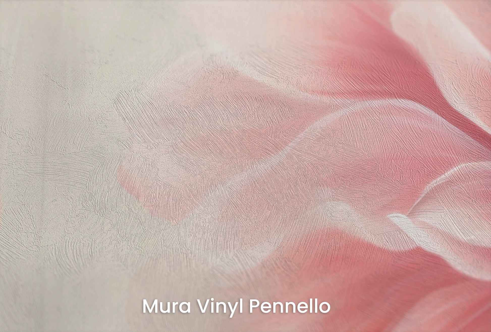 Zbliżenie na artystyczną fototapetę o nazwie Coral Bloom na podłożu Mura Vinyl Pennello - faktura pociągnięć pędzla malarskiego.
