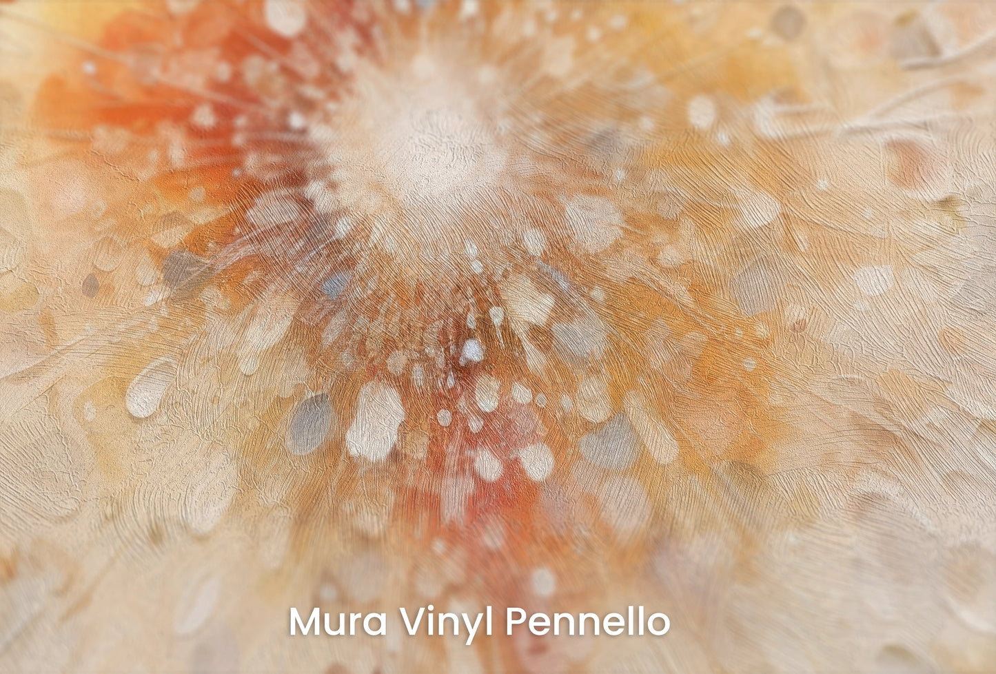 Zbliżenie na artystyczną fototapetę o nazwie Desert Bloom na podłożu Mura Vinyl Pennello - faktura pociągnięć pędzla malarskiego.
