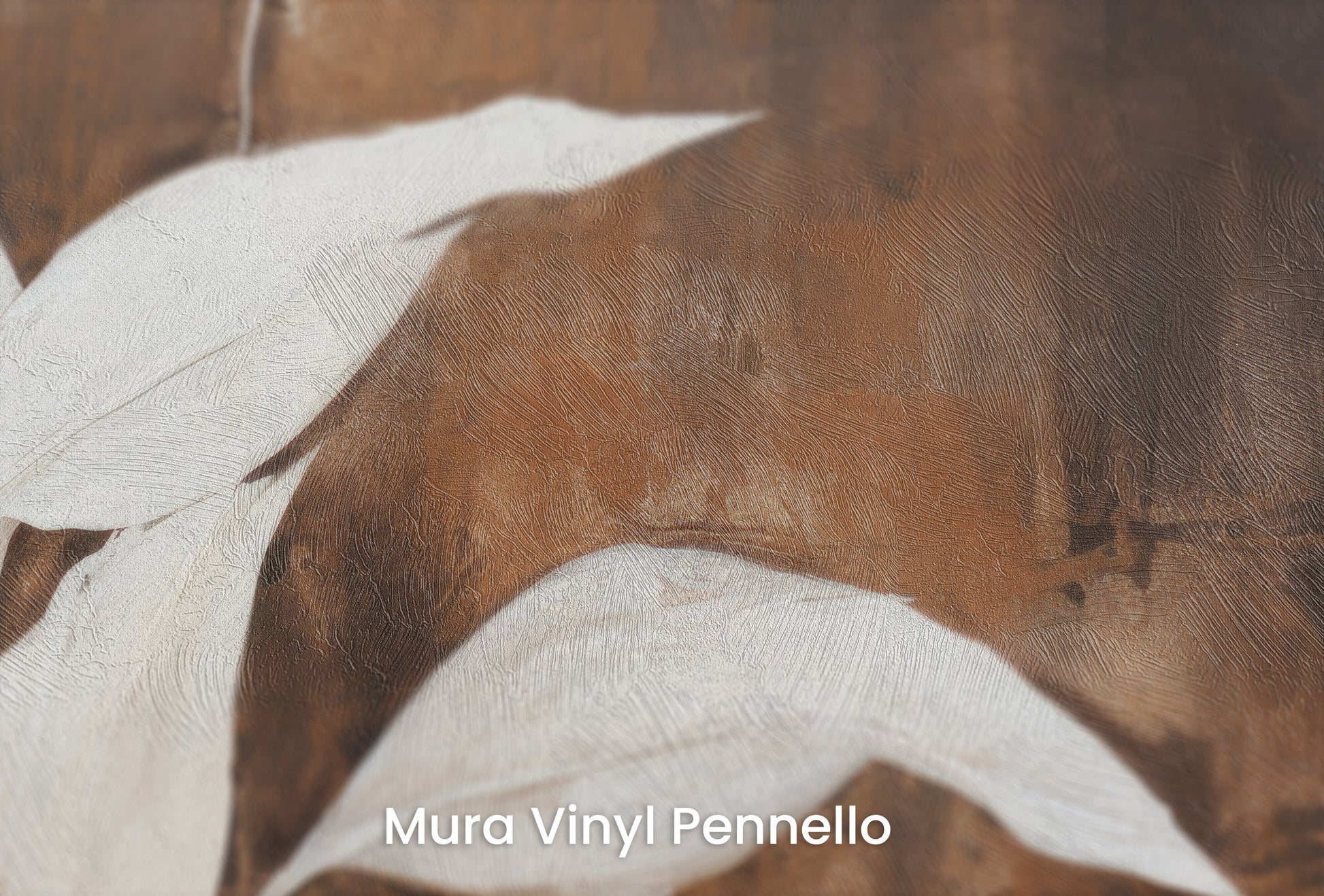 Zbliżenie na artystyczną fototapetę o nazwie Simplicity in Nature na podłożu Mura Vinyl Pennello - faktura pociągnięć pędzla malarskiego.