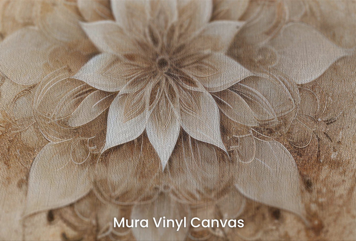Zbliżenie na artystyczną fototapetę o nazwie Verdant Geometrics na podłożu Mura Vinyl Canvas - faktura naturalnego płótna.