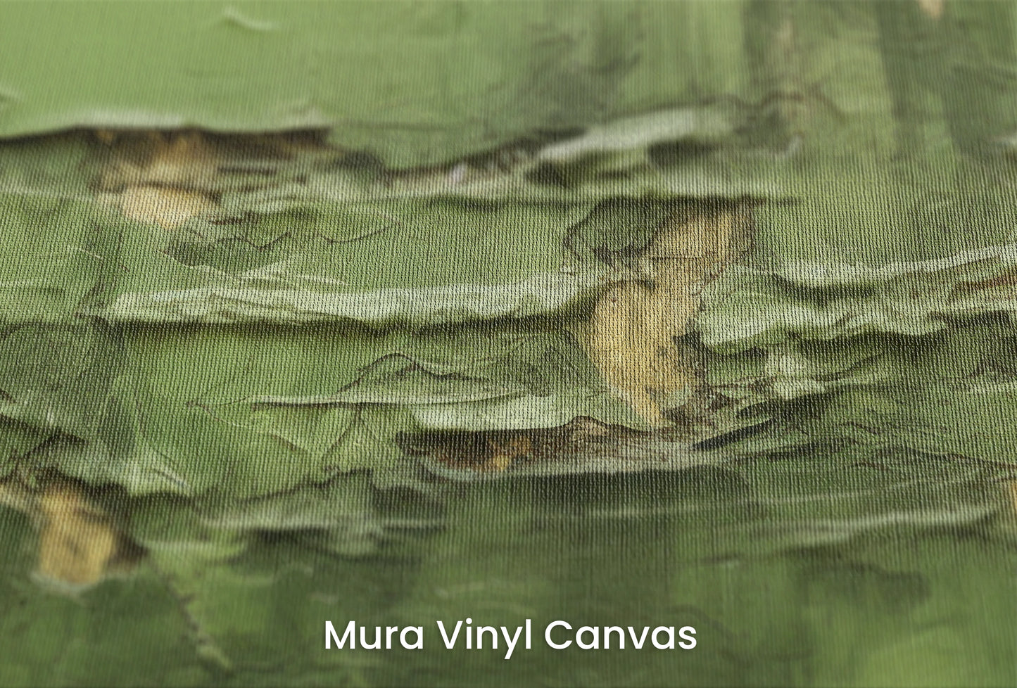 Zbliżenie na artystyczną fototapetę o nazwie Verdant Crumble na podłożu Mura Vinyl Canvas - faktura naturalnego płótna.