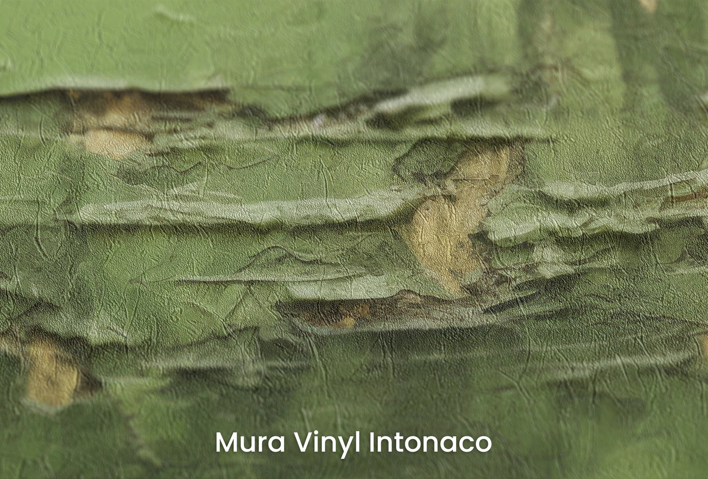 Zbliżenie na artystyczną fototapetę o nazwie Verdant Crumble na podłożu Mura Vinyl Intonaco - struktura tartego tynku.