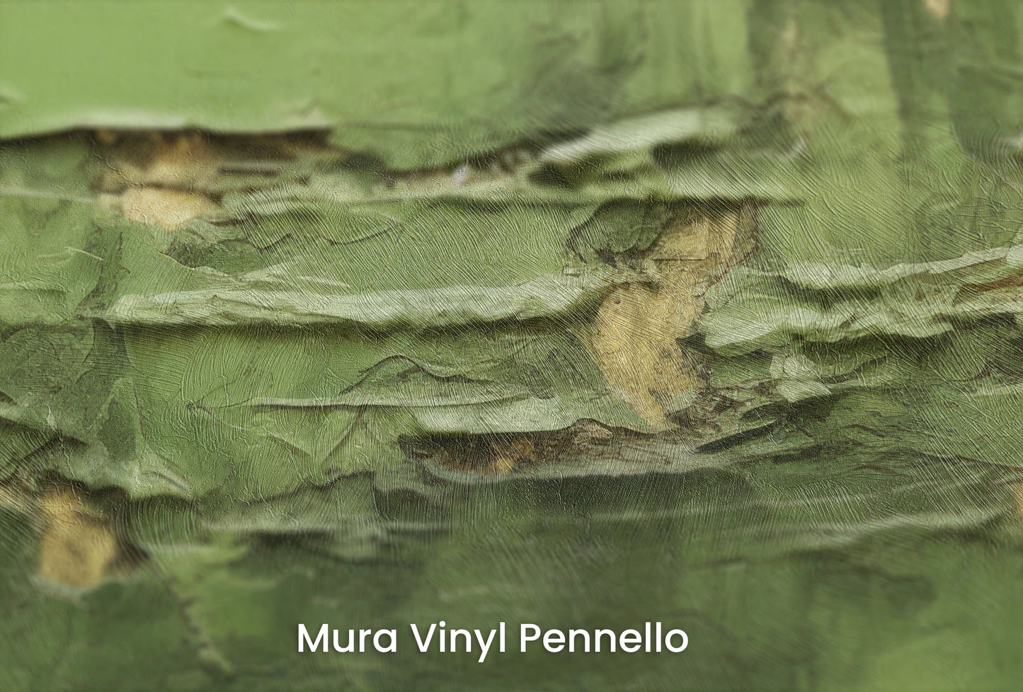 Zbliżenie na artystyczną fototapetę o nazwie Verdant Crumble na podłożu Mura Vinyl Pennello - faktura pociągnięć pędzla malarskiego.