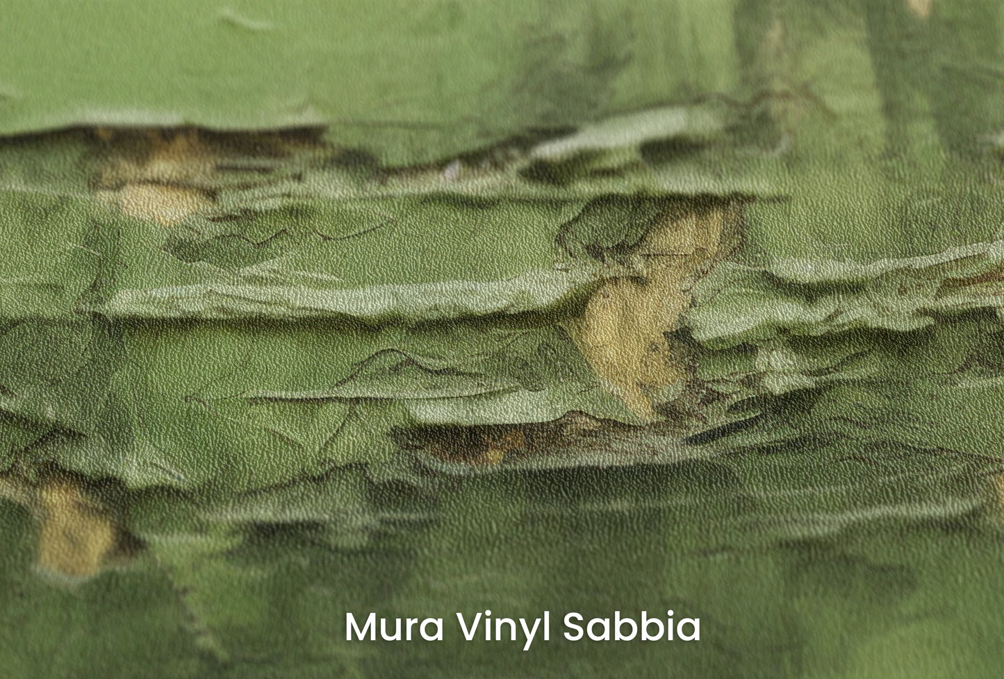 Zbliżenie na artystyczną fototapetę o nazwie Verdant Crumble na podłożu Mura Vinyl Sabbia struktura grubego ziarna piasku.