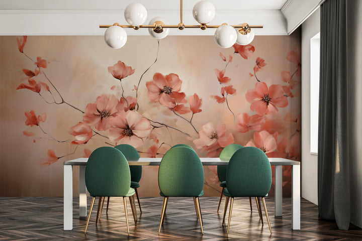 Fototapeta artystyczna o nazwie Subtle Coral Charms pokazana w aranżacji wnętrza.