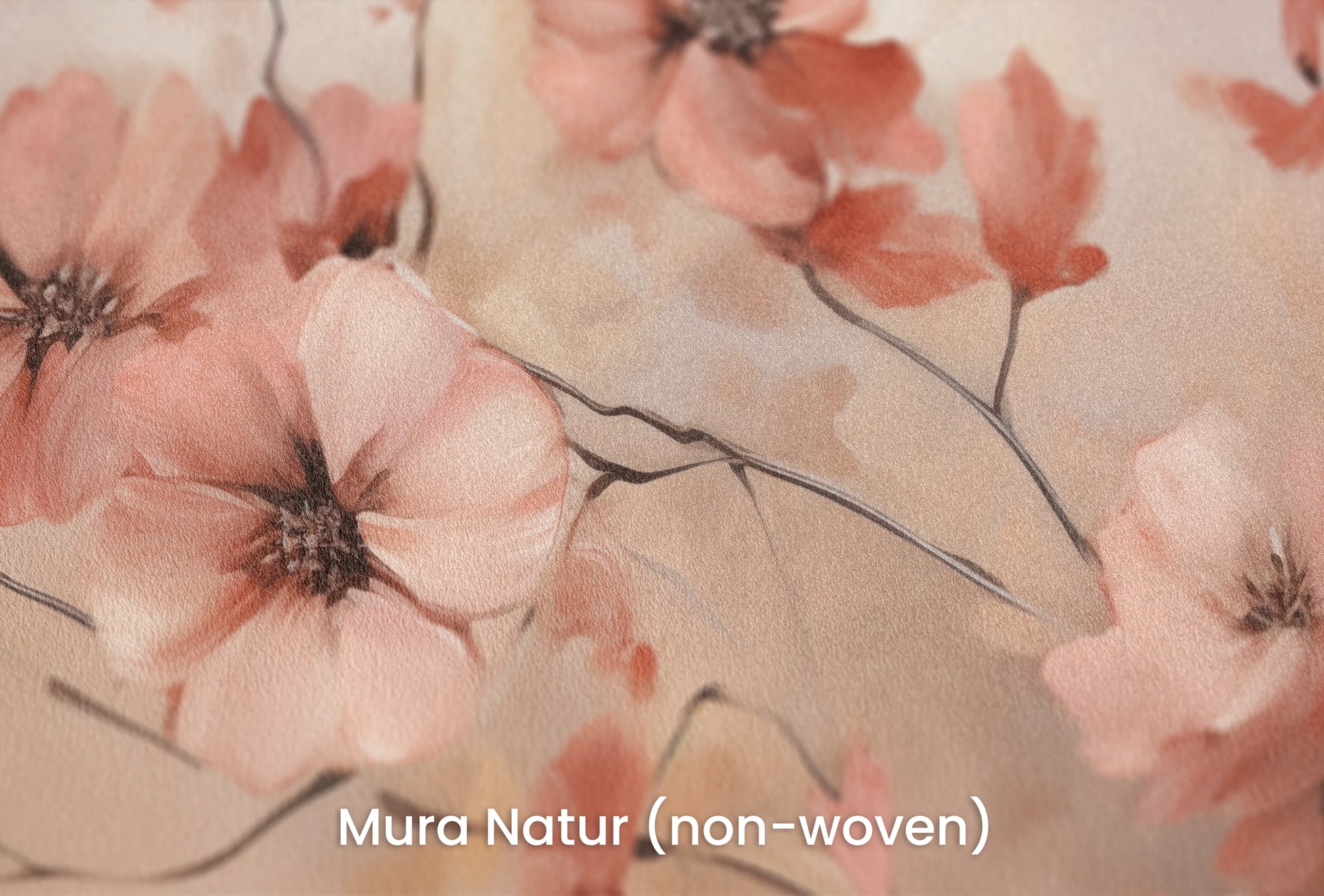 Zbliżenie na artystyczną fototapetę o nazwie Subtle Coral Charms na podłożu Mura Natur (non-woven) - naturalne i ekologiczne podłoże.