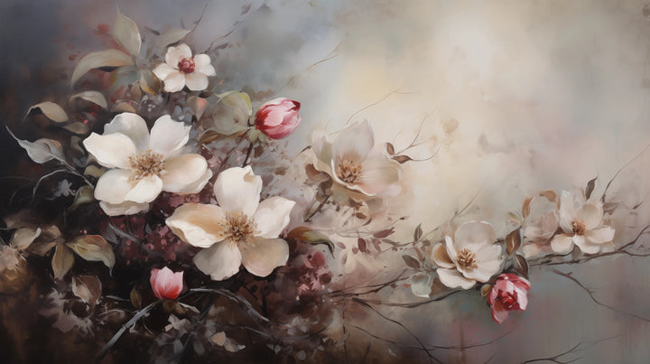 Prezentacja całego wzoru fototapety o nazwie Serene Magnolias