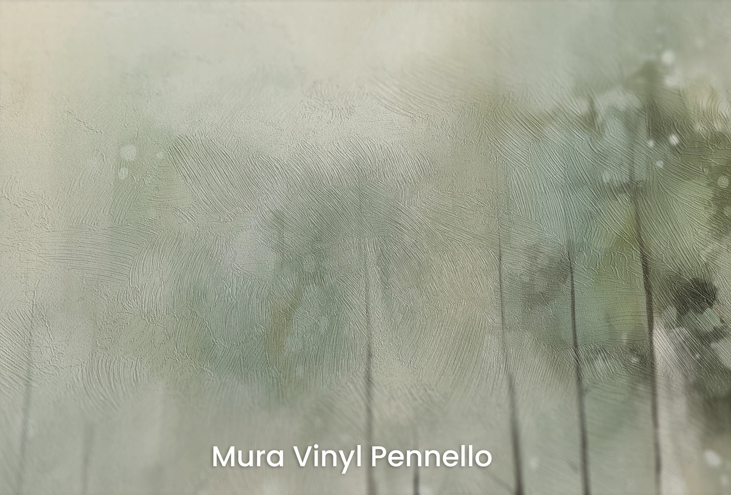 Zbliżenie na artystyczną fototapetę o nazwie Echo Lasu na podłożu Mura Vinyl Pennello - faktura pociągnięć pędzla malarskiego.